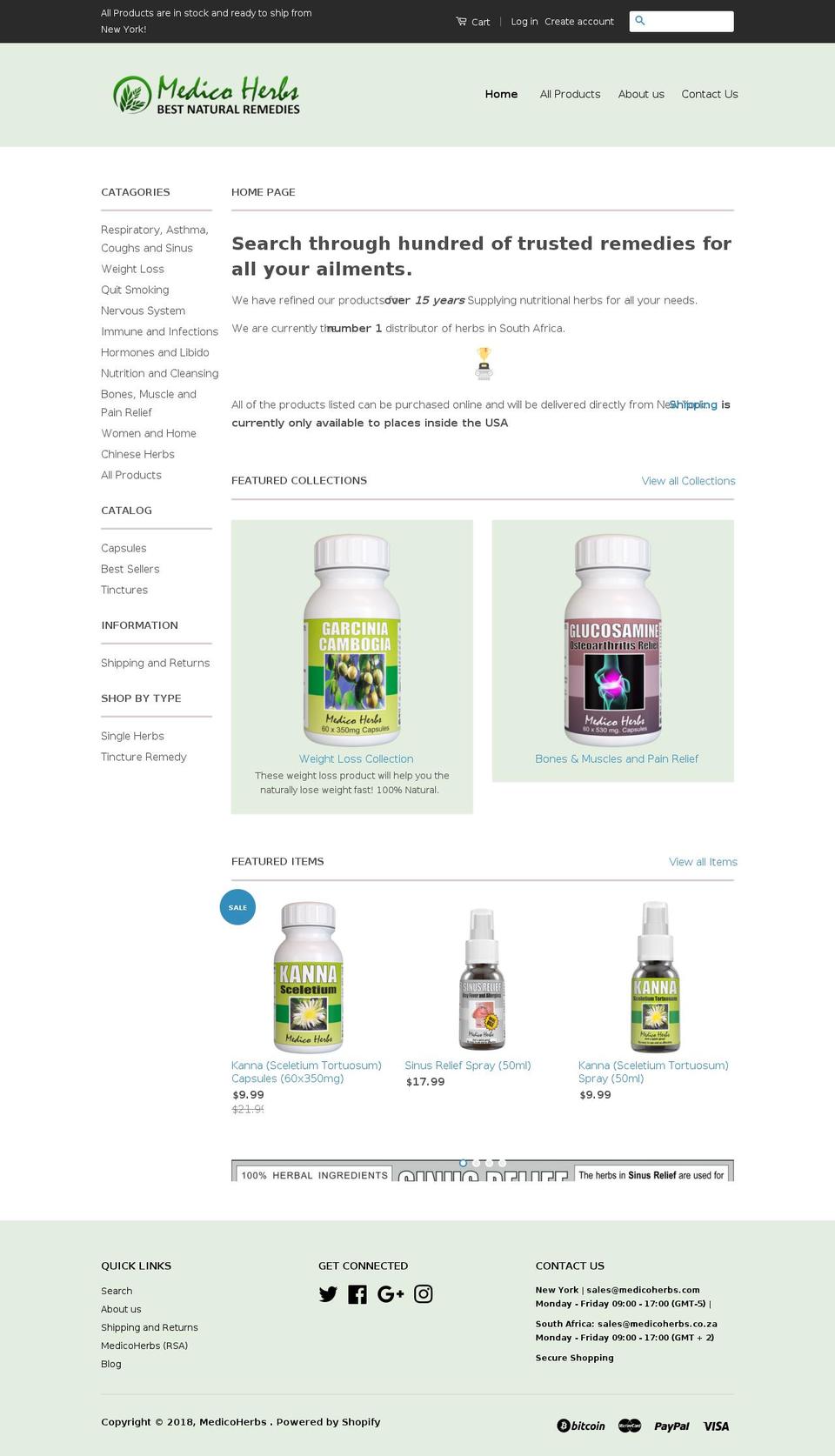 medicoherbs.com shopify website screenshot