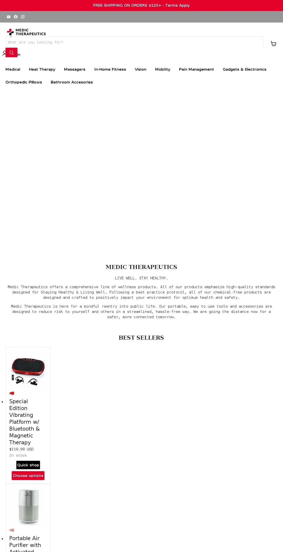 medictherapeutics.com shopify website screenshot