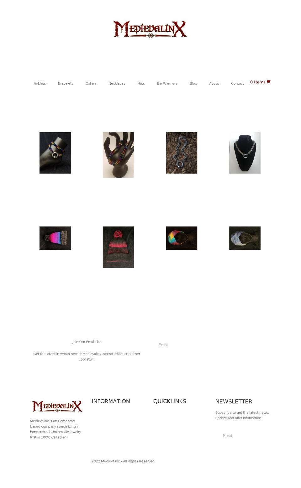 medievalinx.com — Shopify storefront screenshot
