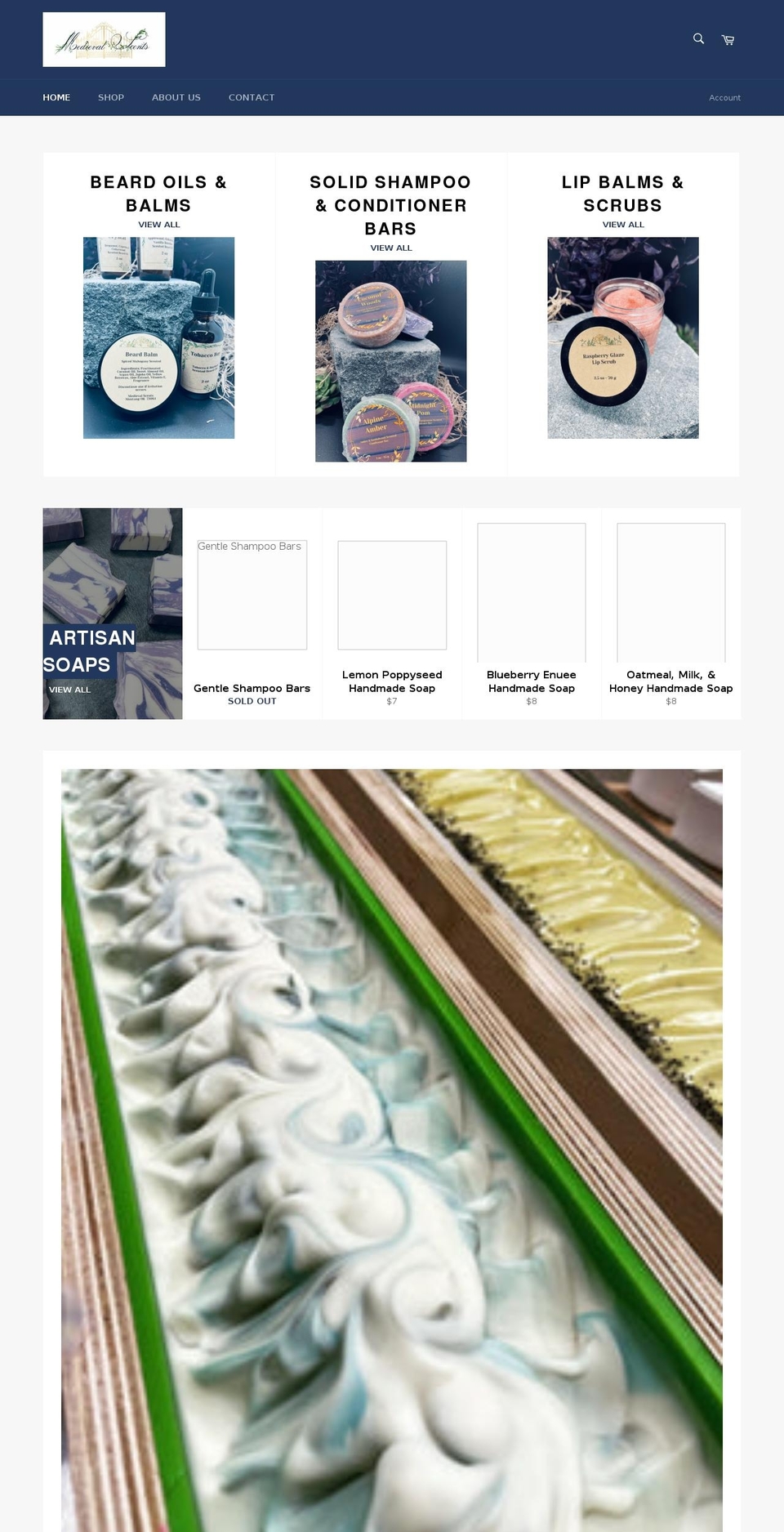 medievalscents.com shopify website screenshot