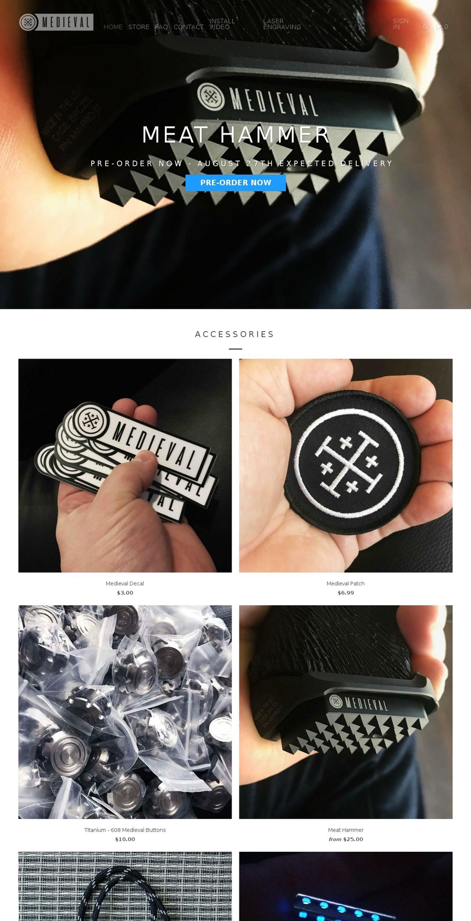 medievaltactical.com — Shopify storefront screenshot