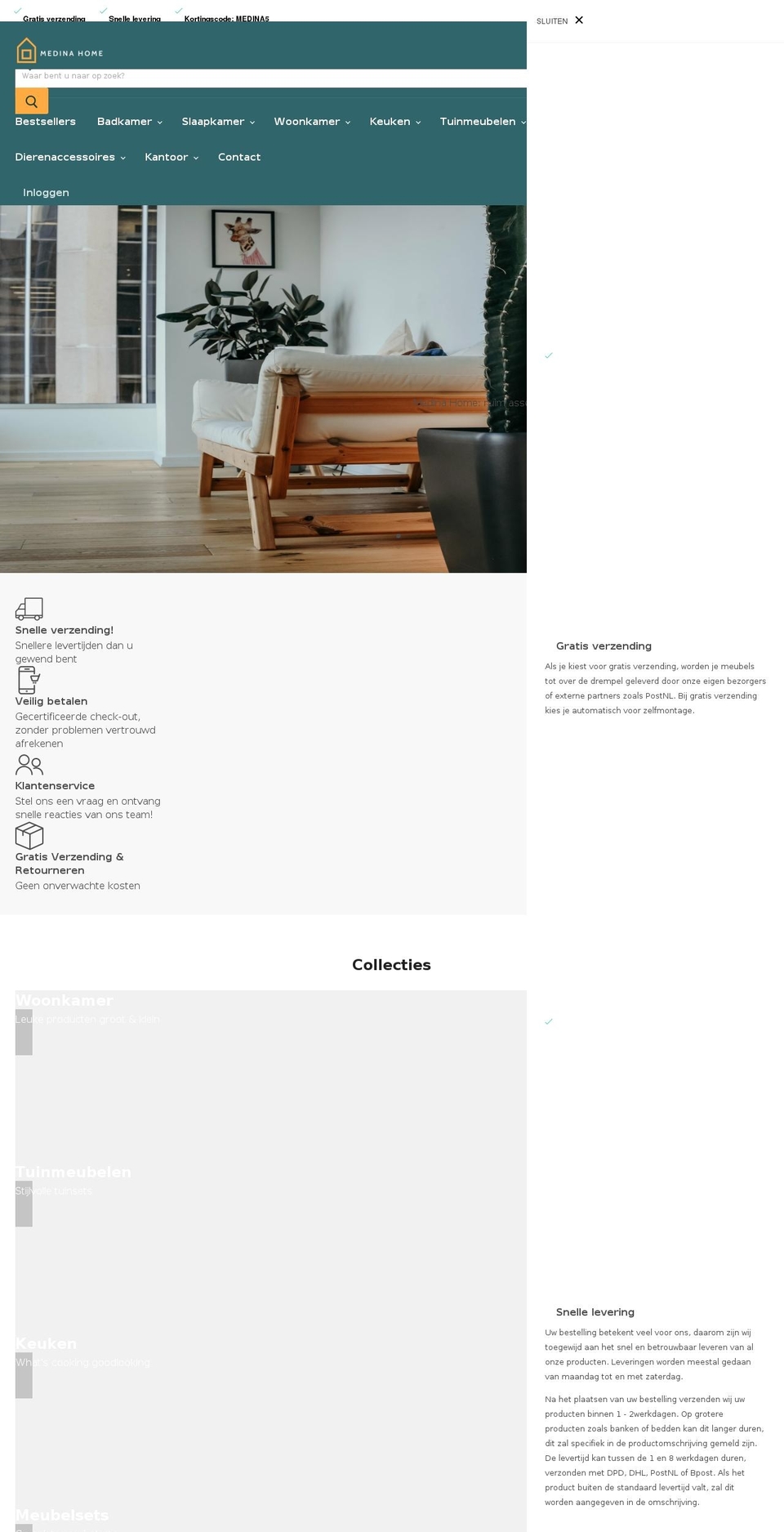 medinahome.nl shopify website screenshot