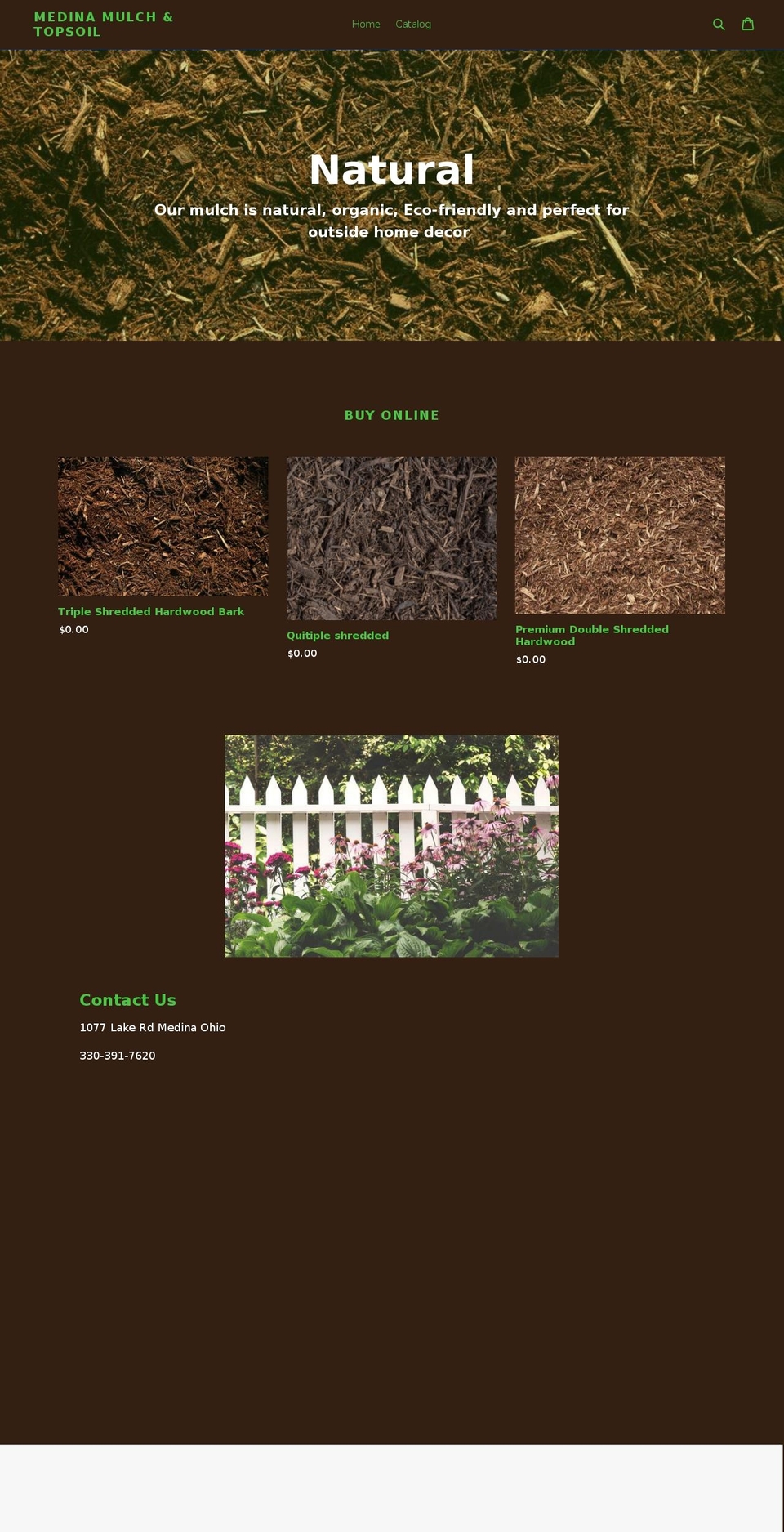 medinamulch.com — Shopify storefront screenshot