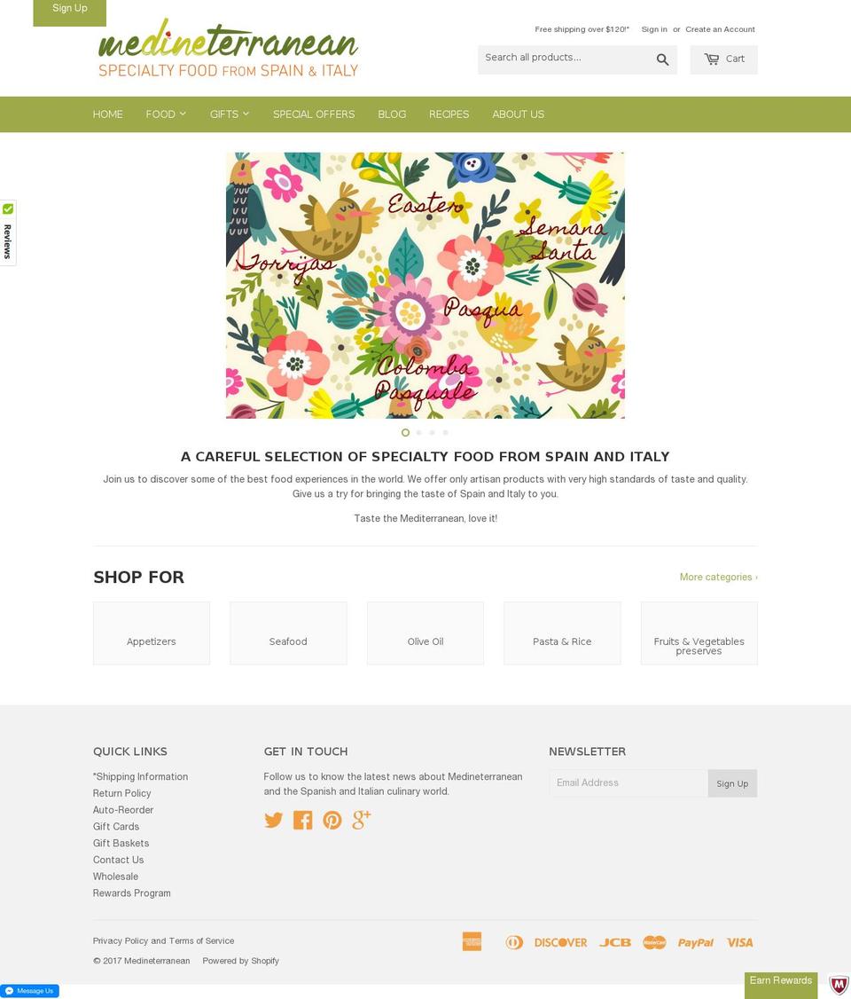 medineterranean.com shopify website screenshot