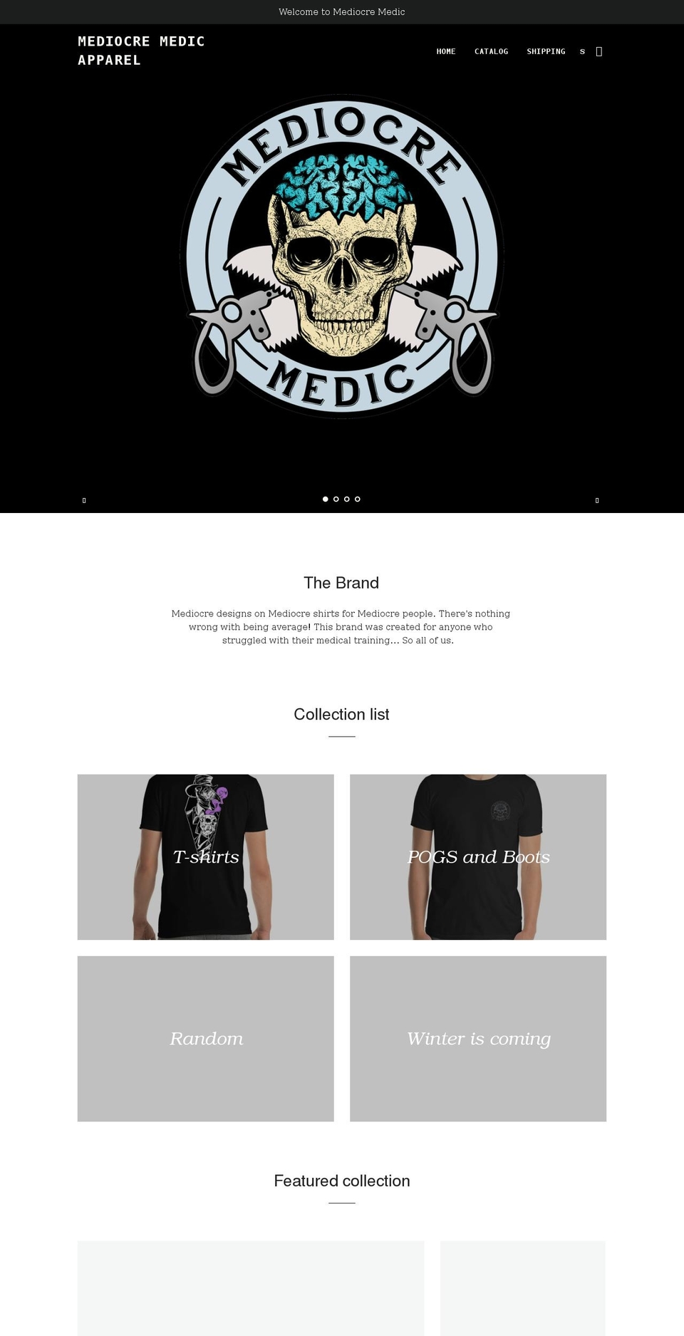 mediocremedic.com shopify website screenshot