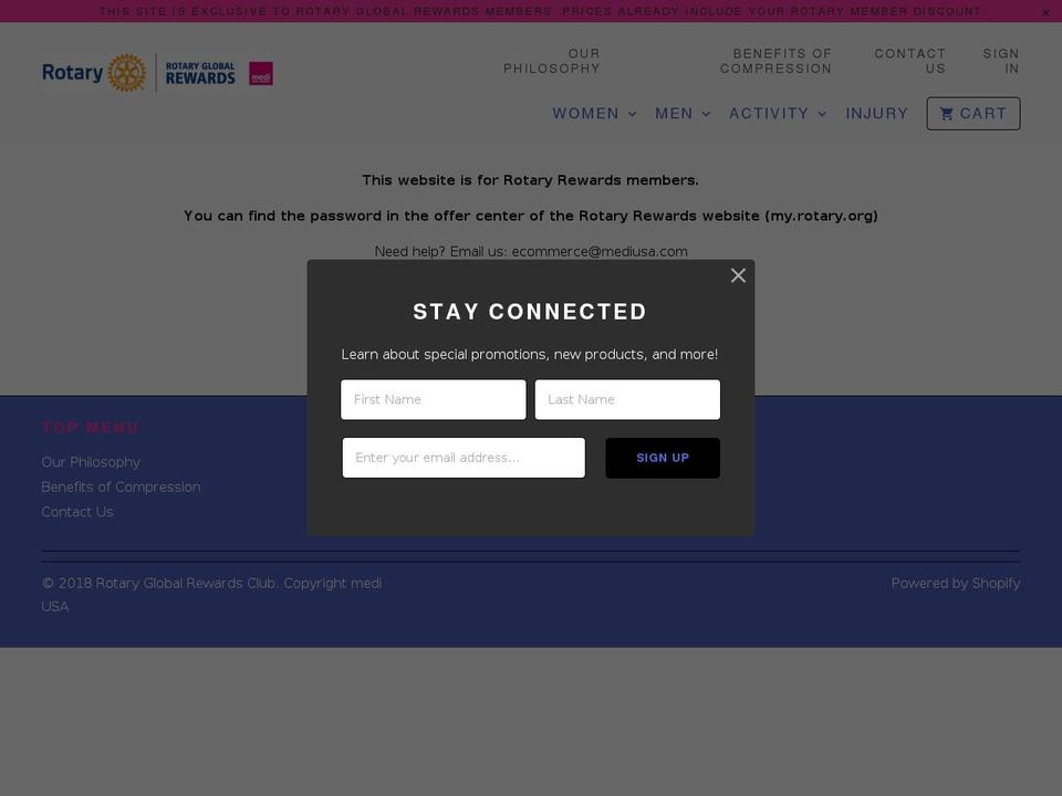 medirotaryrewards.org shopify website screenshot