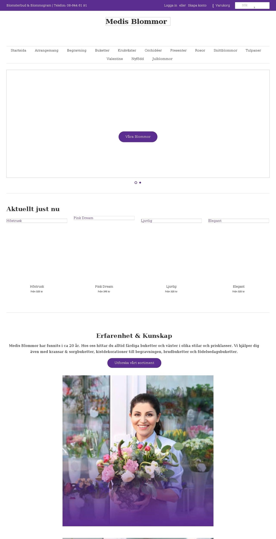 medisblommor.se shopify website screenshot