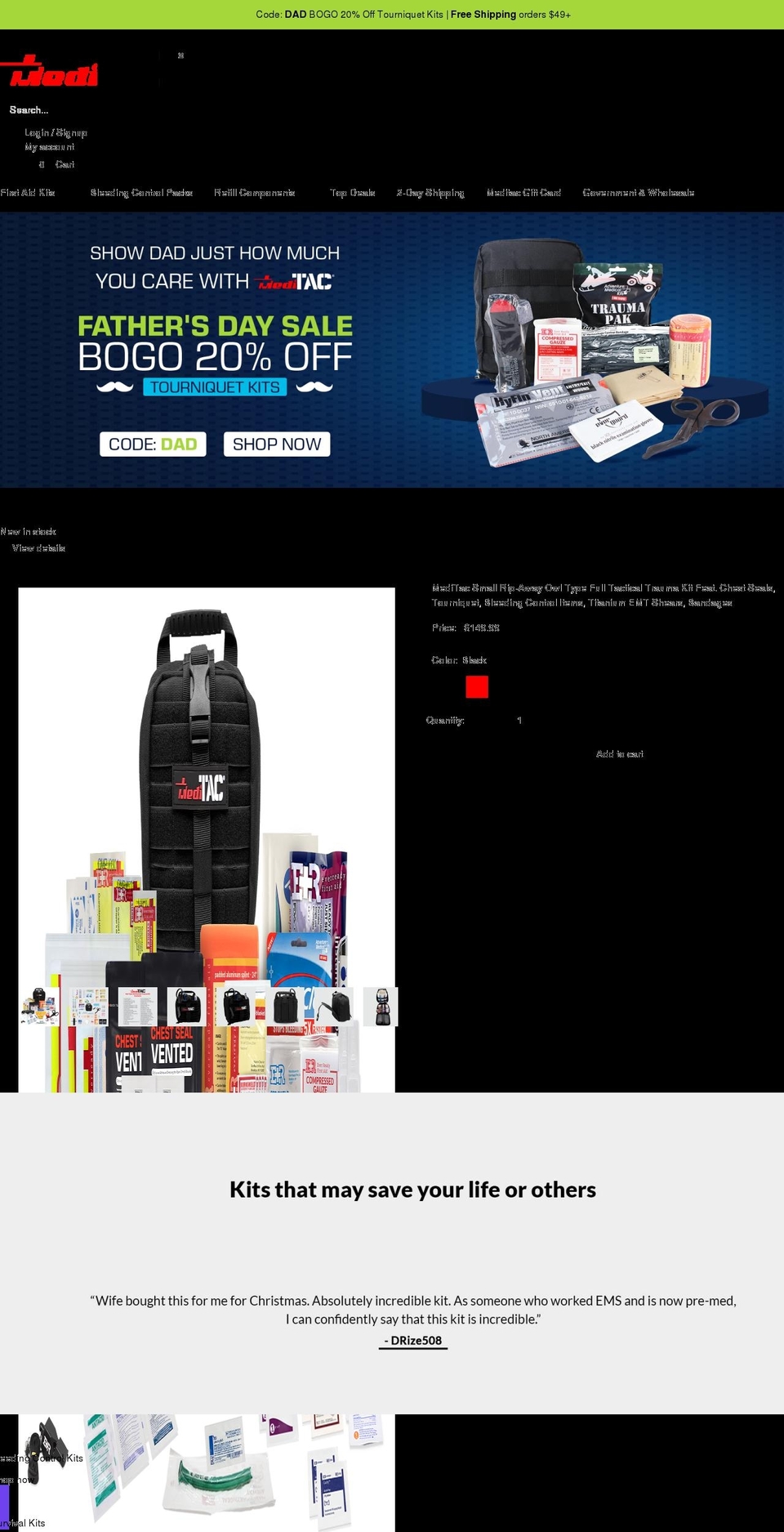 meditackits.com shopify website screenshot