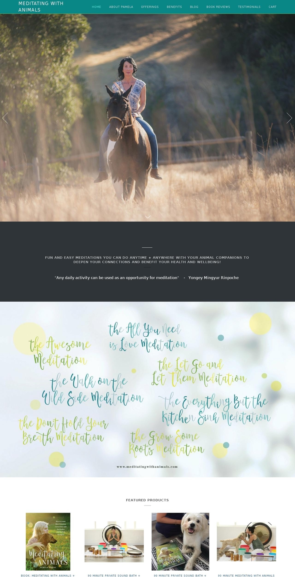 meditatingwithanimals.com — Shopify storefront screenshot