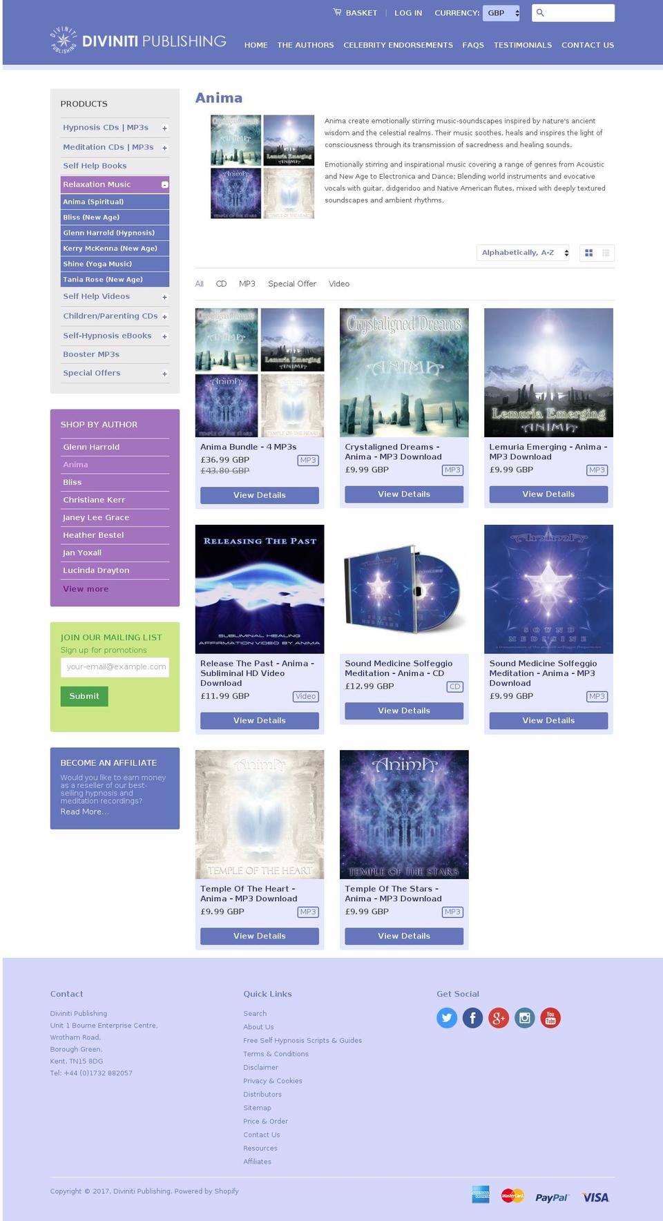 Hypnosis Audio Theme Version 1.1 Shopify theme site example meditation-music.info