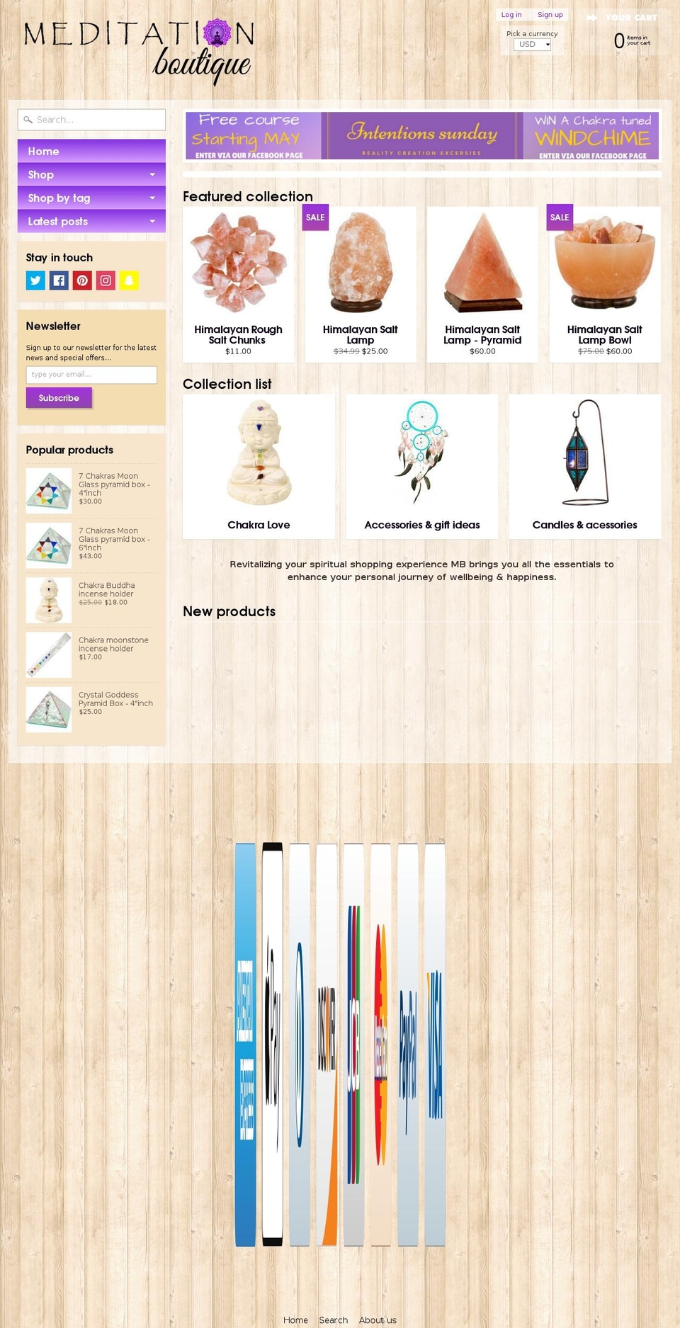 meditationboutique.com shopify website screenshot