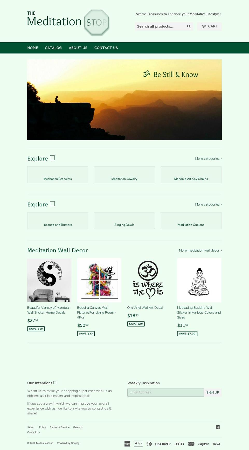 meditationstop.com — Shopify storefront screenshot