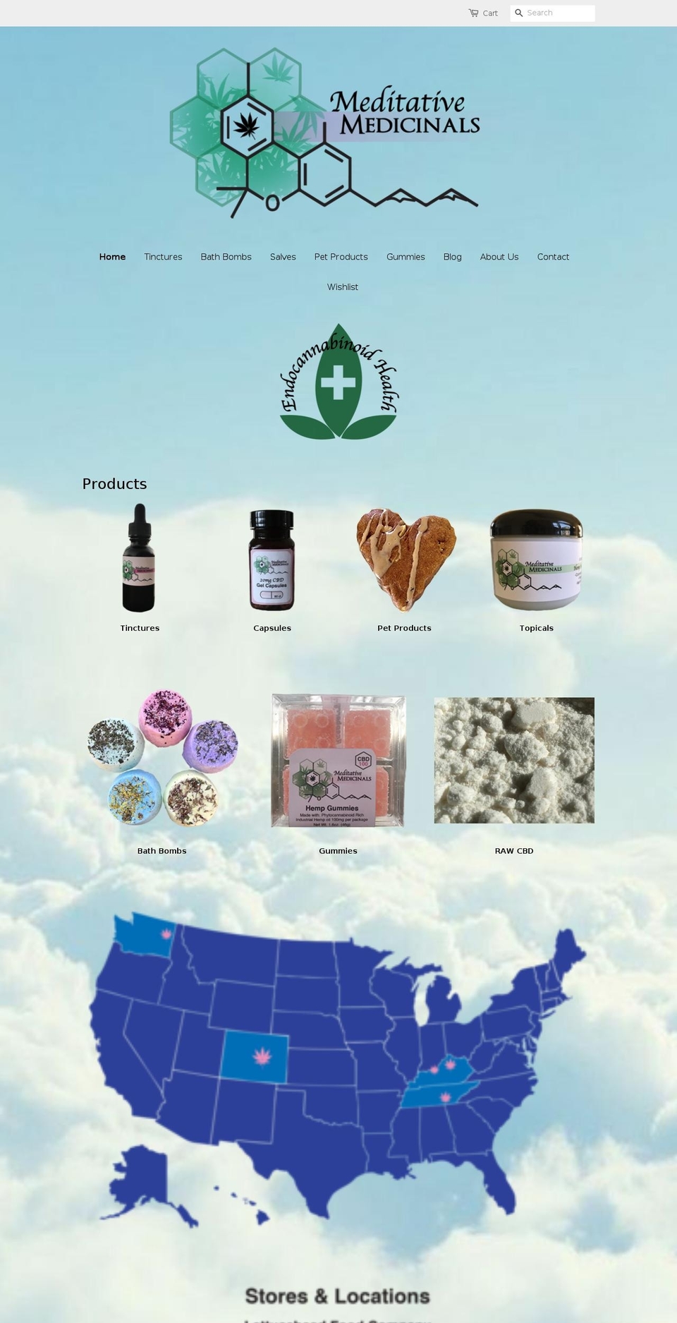 meditativemedicinals.com shopify website screenshot