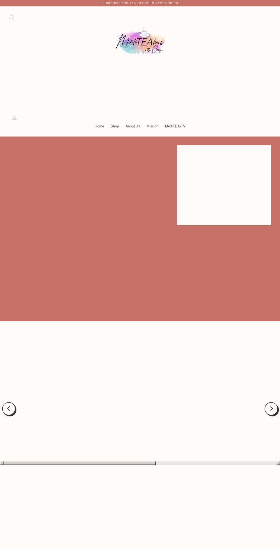 mediteations.com shopify website screenshot
