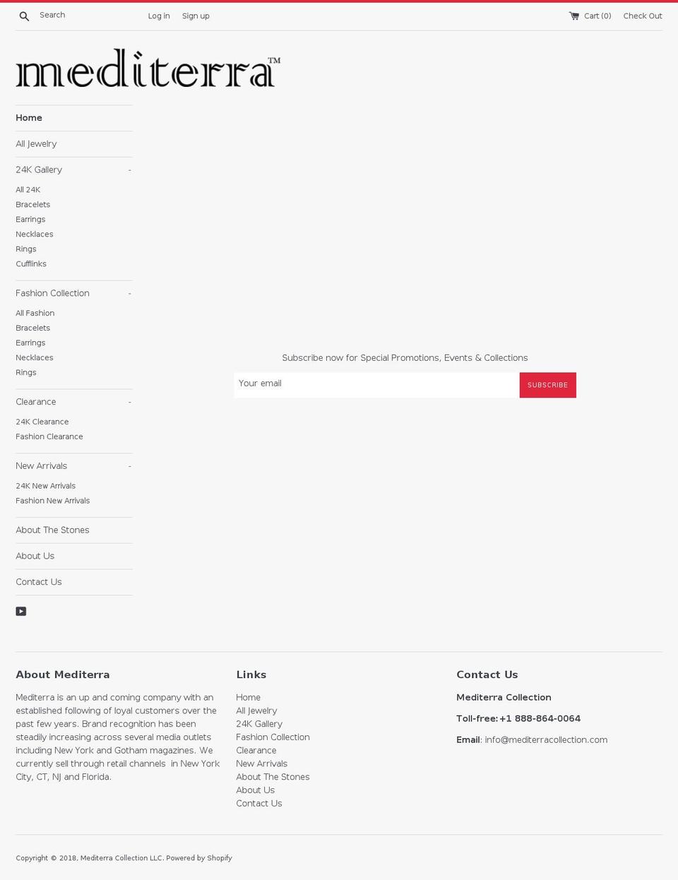 mediterracollection.com — Shopify storefront screenshot