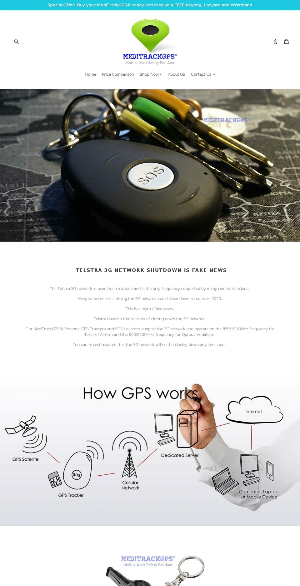 meditrackgps.com — Shopify storefront screenshot