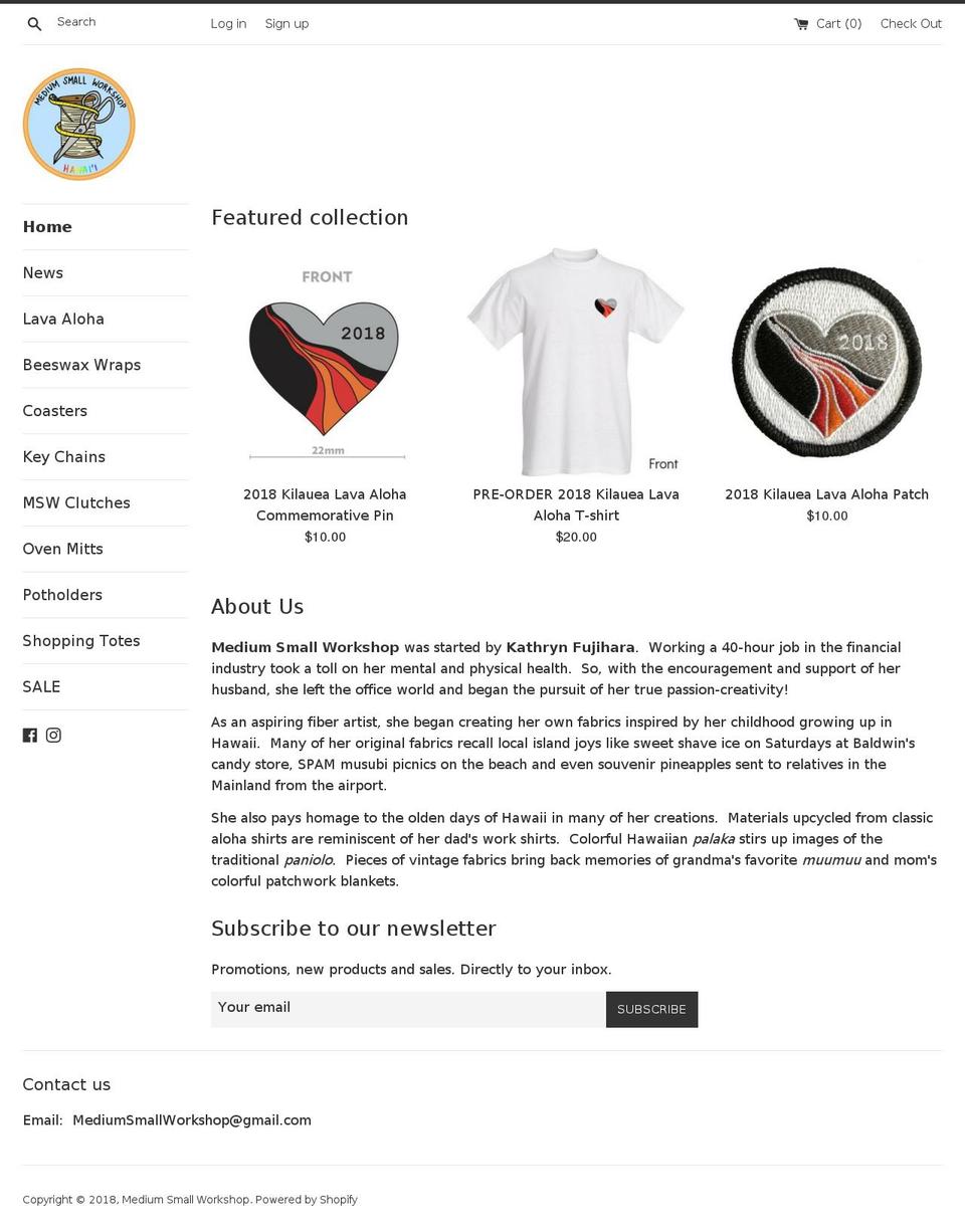 mediumsmallworkshop.com — Shopify storefront screenshot