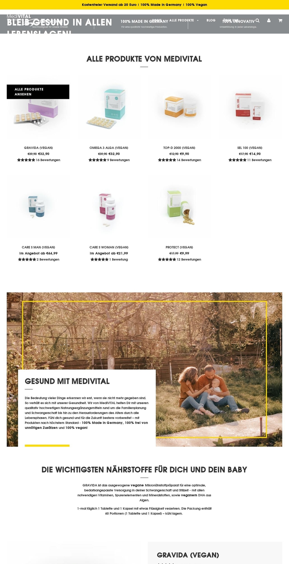 medivital.eu shopify website screenshot