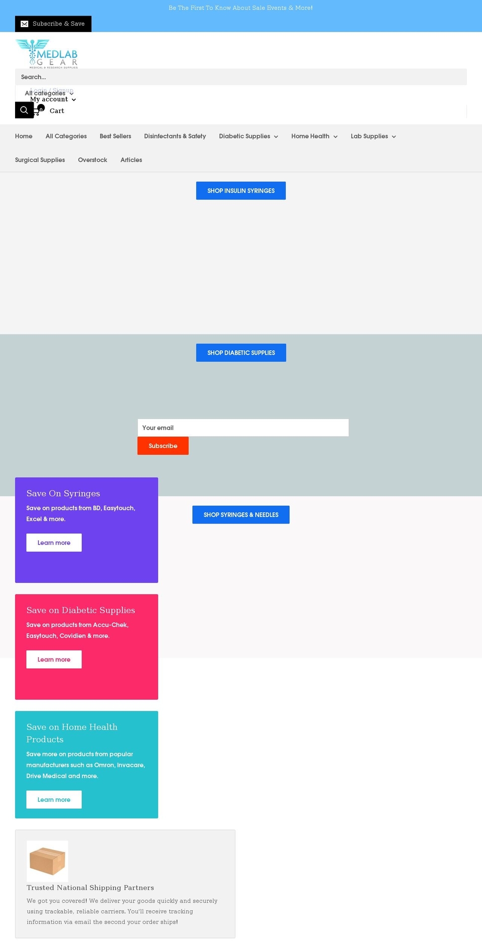 medlabgear.com shopify website screenshot