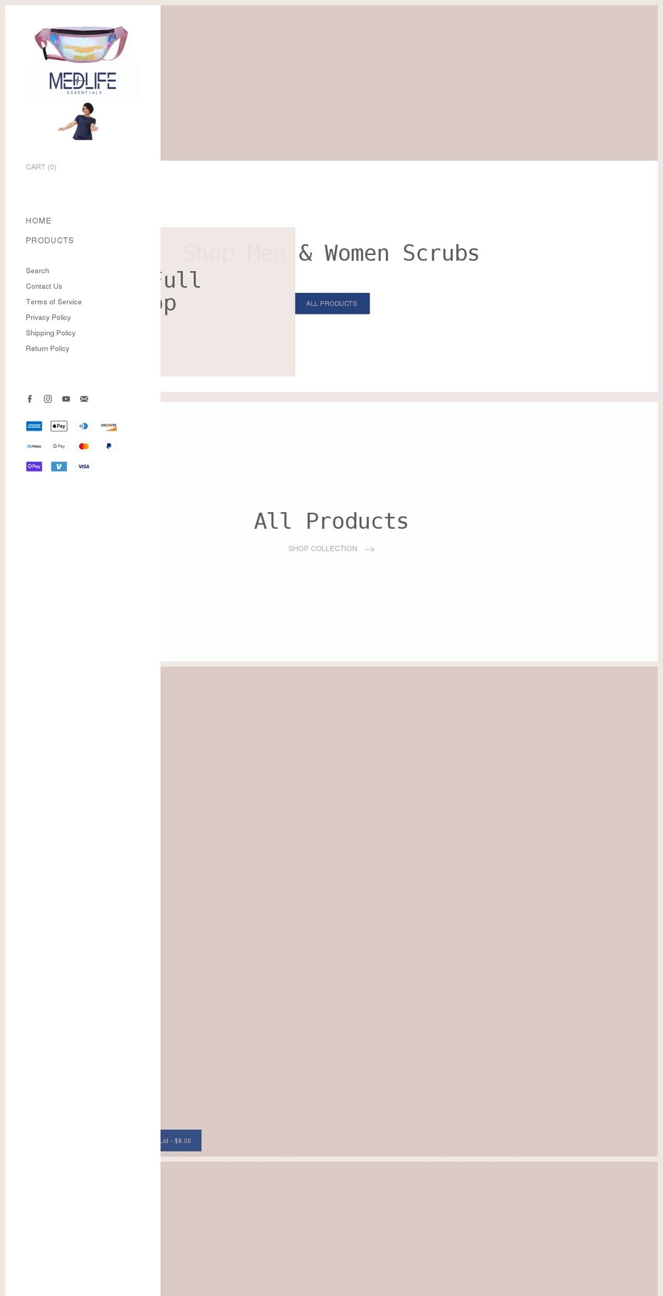 medlife-essentials.com shopify website screenshot
