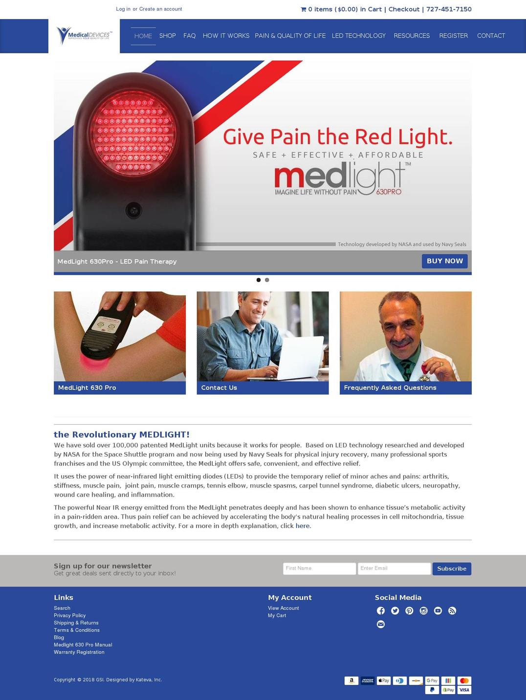 medlight630pro.com — Shopify storefront screenshot