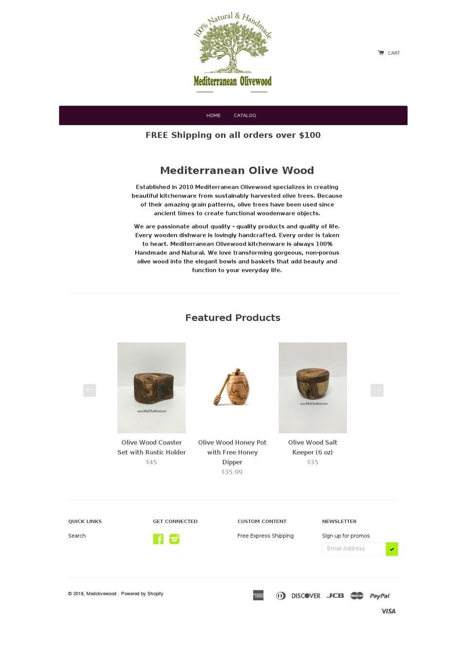 medolivewood.com shopify website screenshot