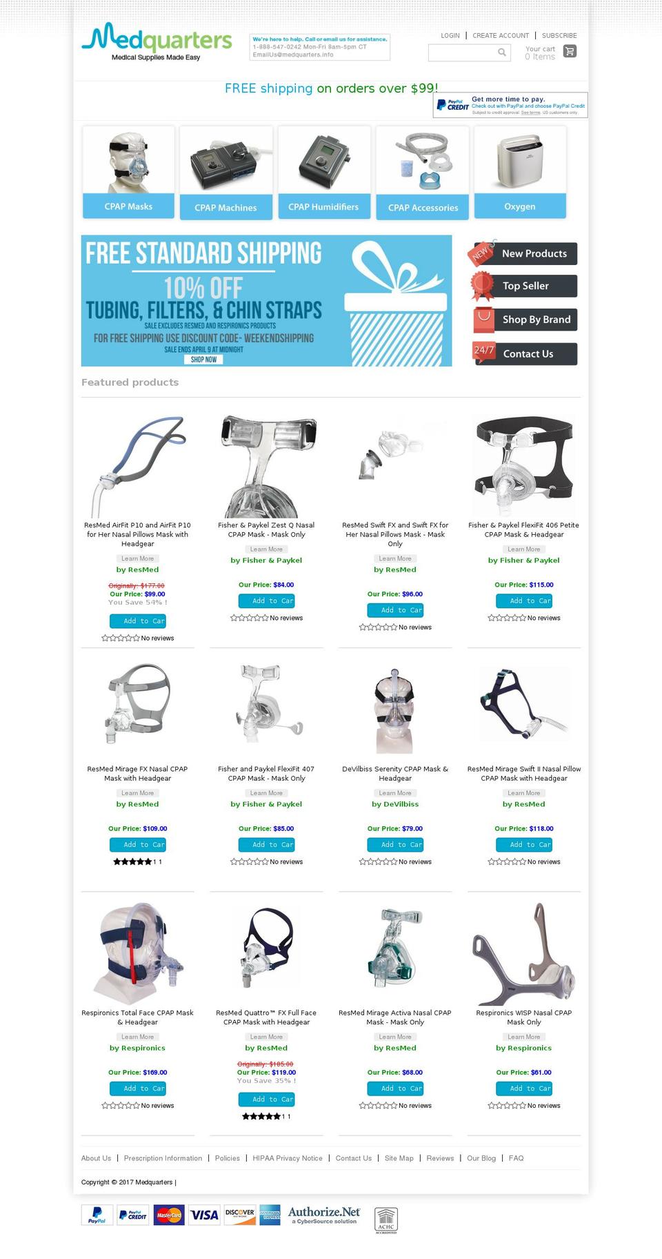 Production Theme React 2 Shopify theme site example medquarters.biz