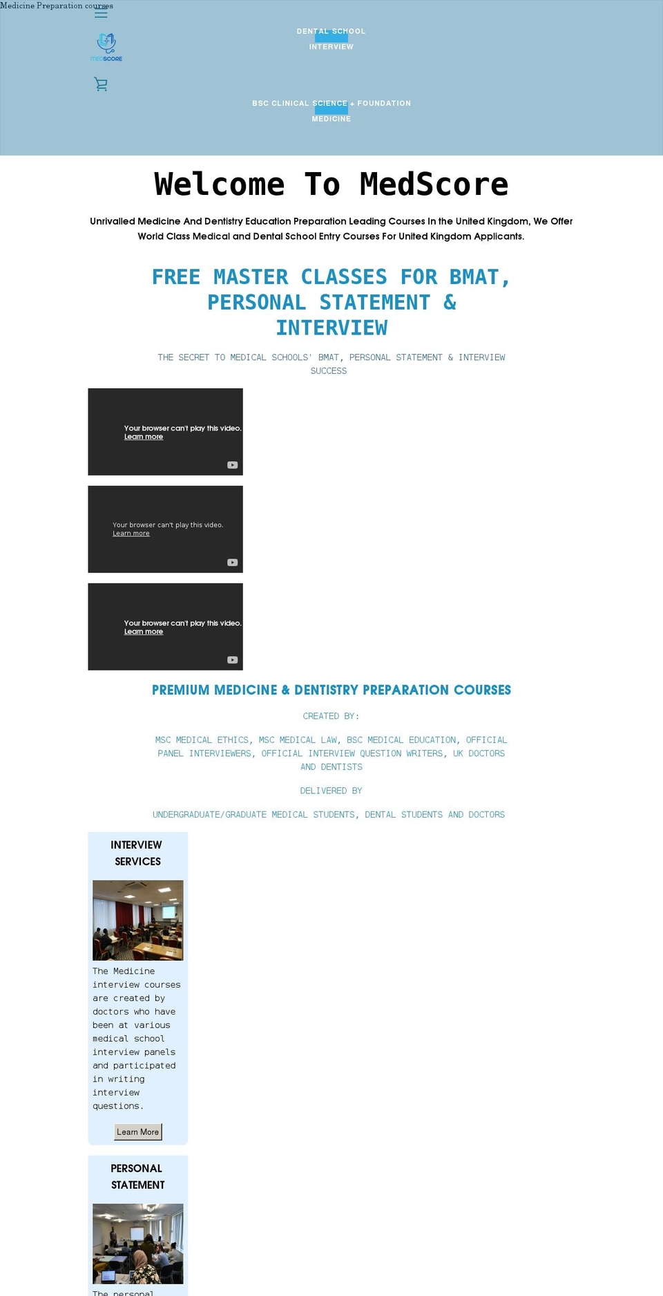 medscore.co.uk shopify website screenshot