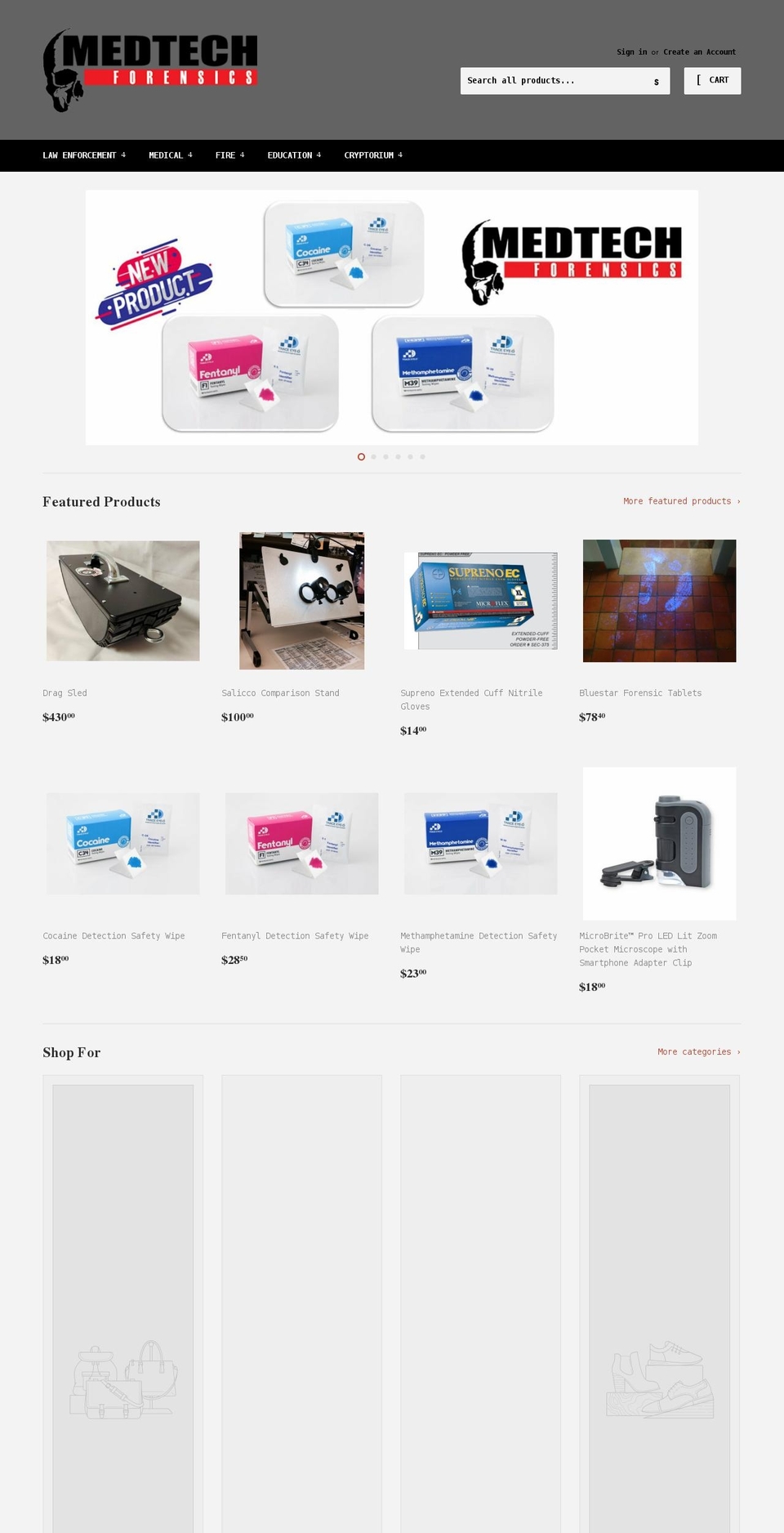 medtechforensics.com shopify website screenshot