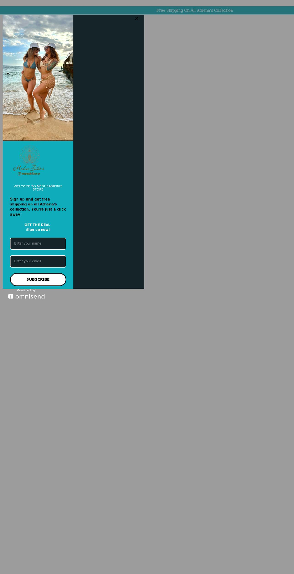 medusabikinis.com shopify website screenshot
