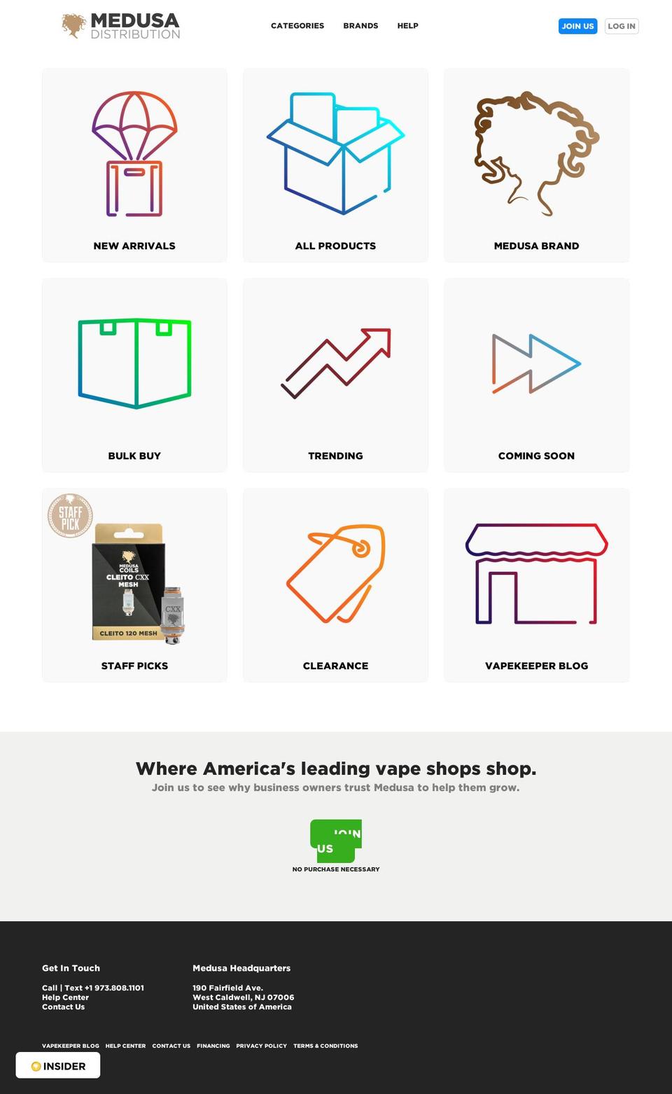 medusadistribution.com — Shopify storefront screenshot