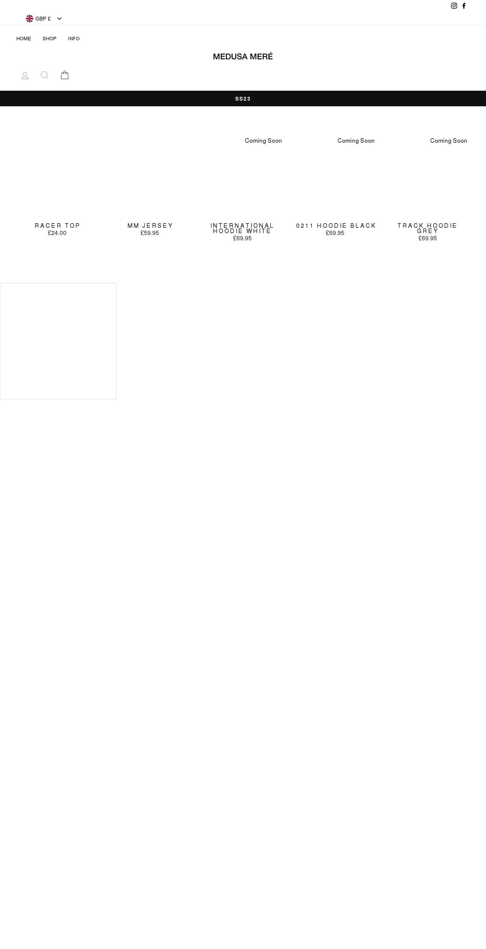 medusamere.com shopify website screenshot