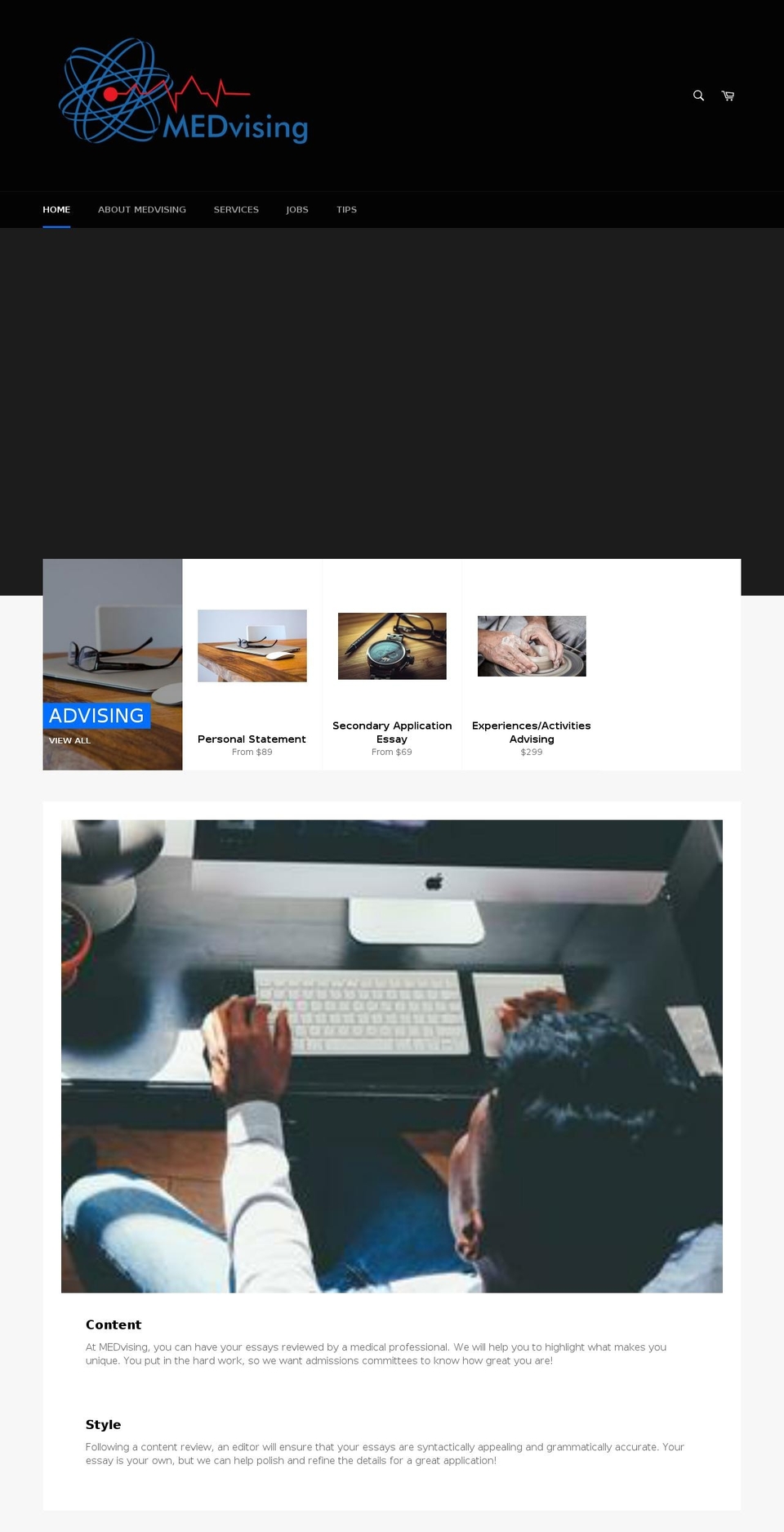 medvising.com shopify website screenshot