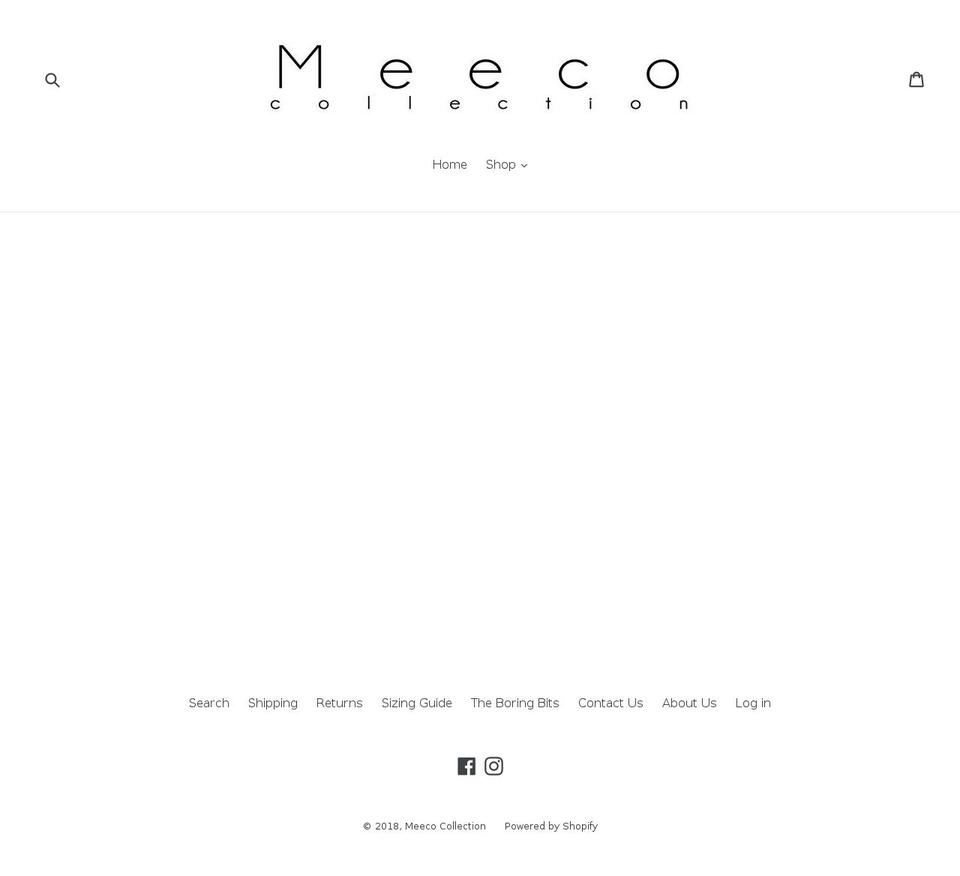 meecocollection.com shopify website screenshot