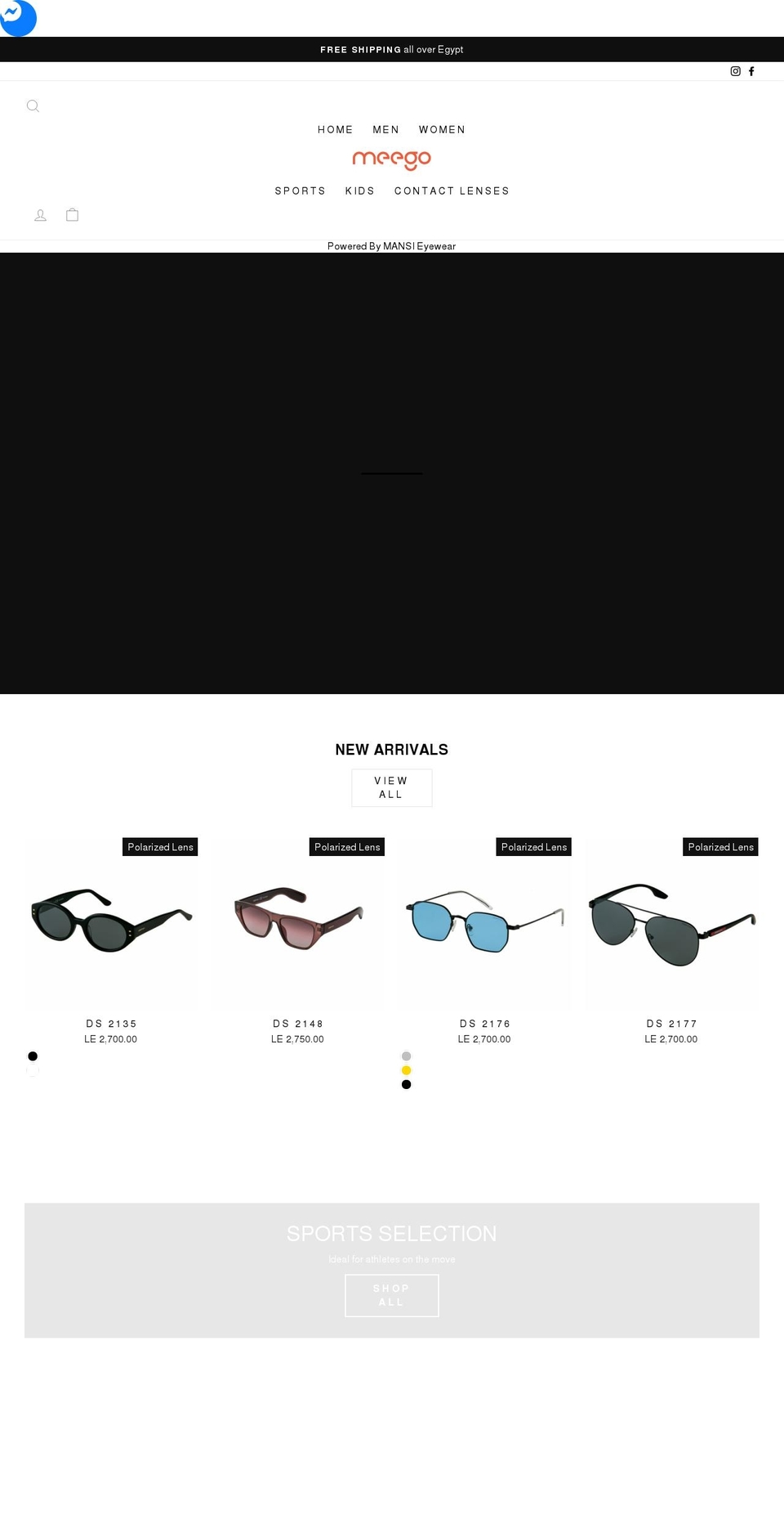 meegoeyewear.com shopify website screenshot