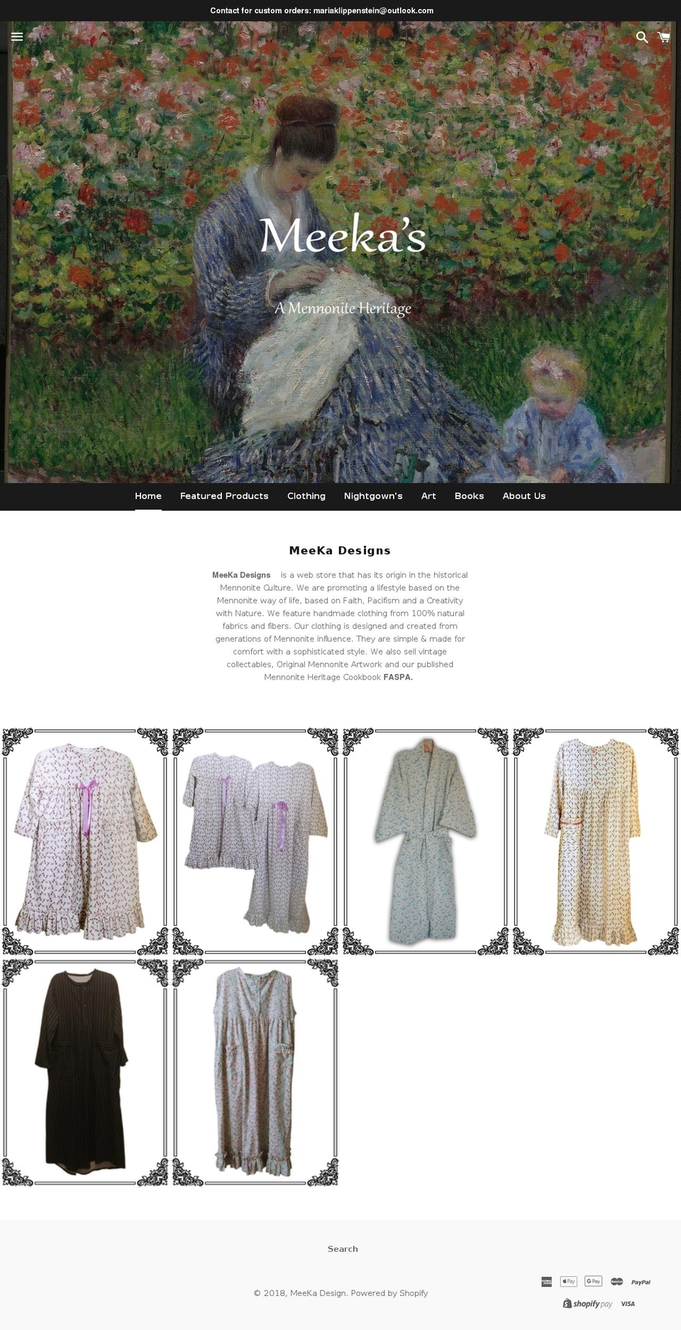 meekadesign.com — Shopify storefront screenshot