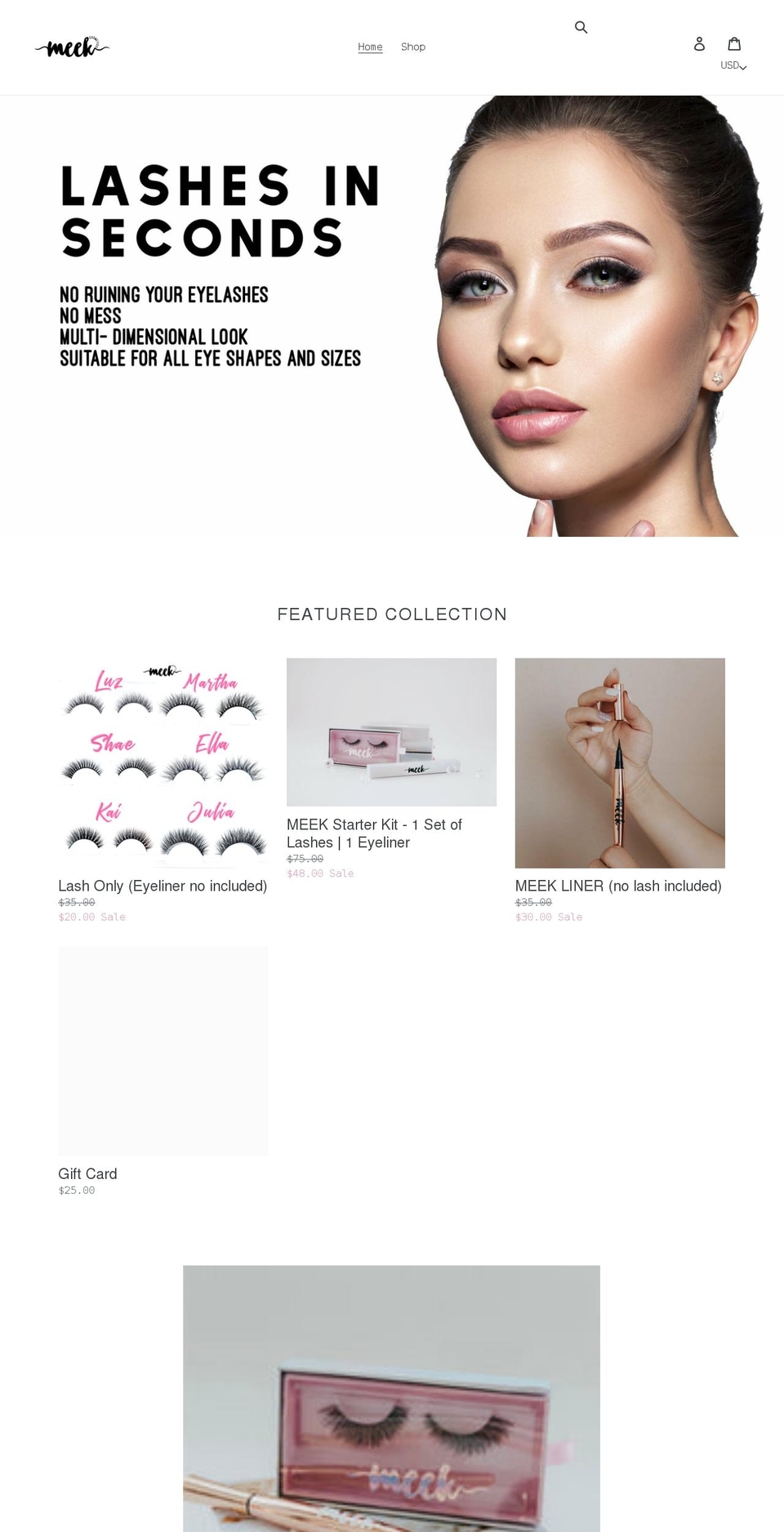 meekcosmetics.com shopify website screenshot