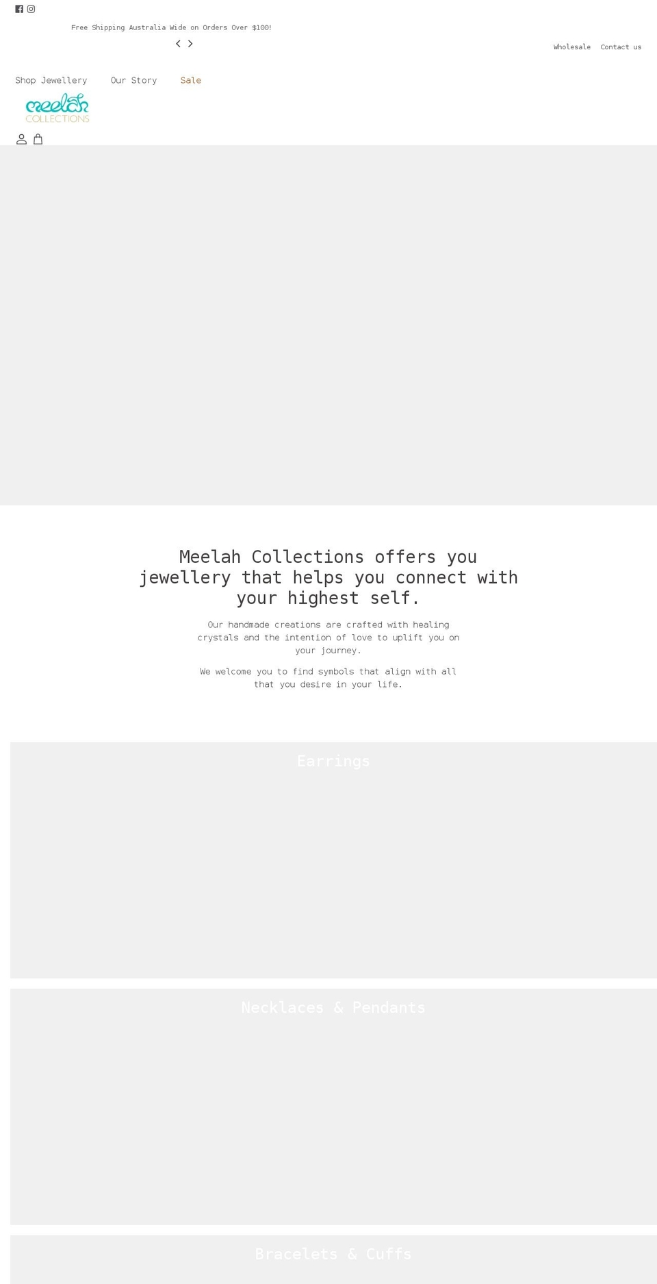 meelahcollections.com.au shopify website screenshot