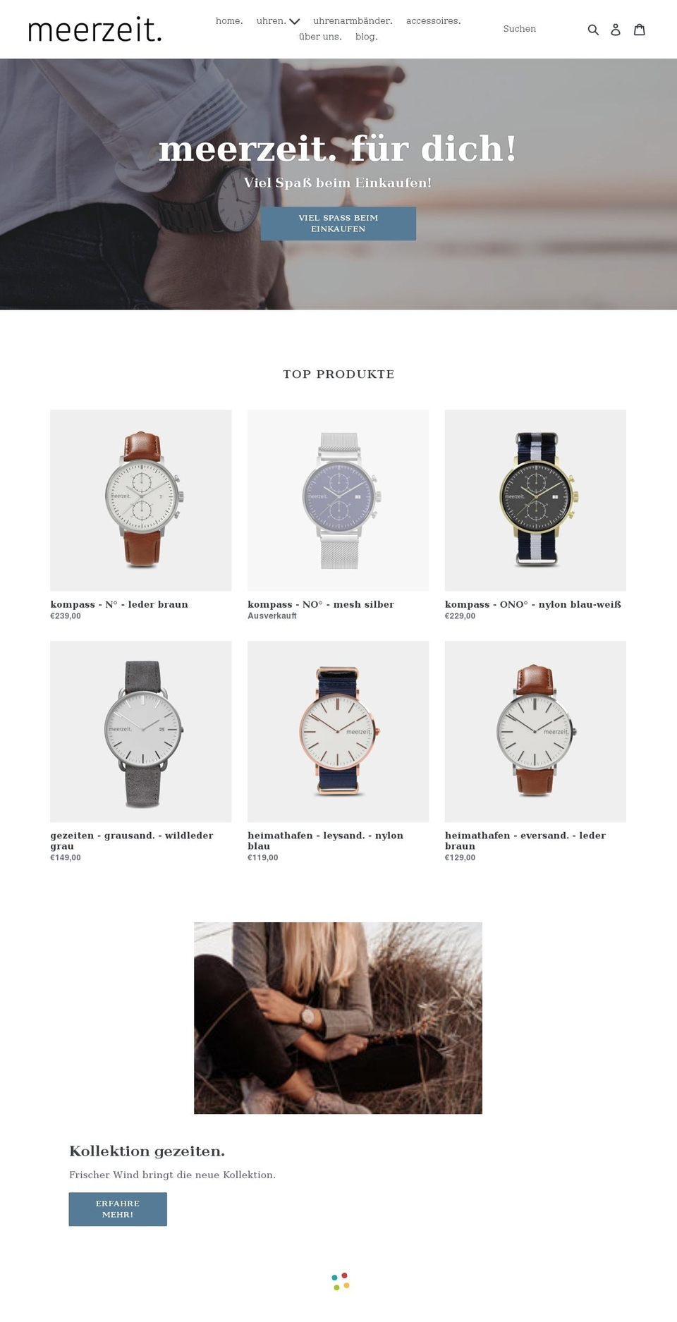 meerzeit.store shopify website screenshot