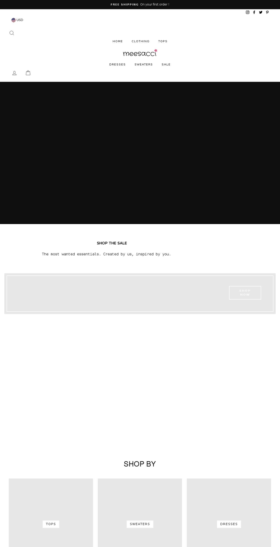 meesacci.com shopify website screenshot