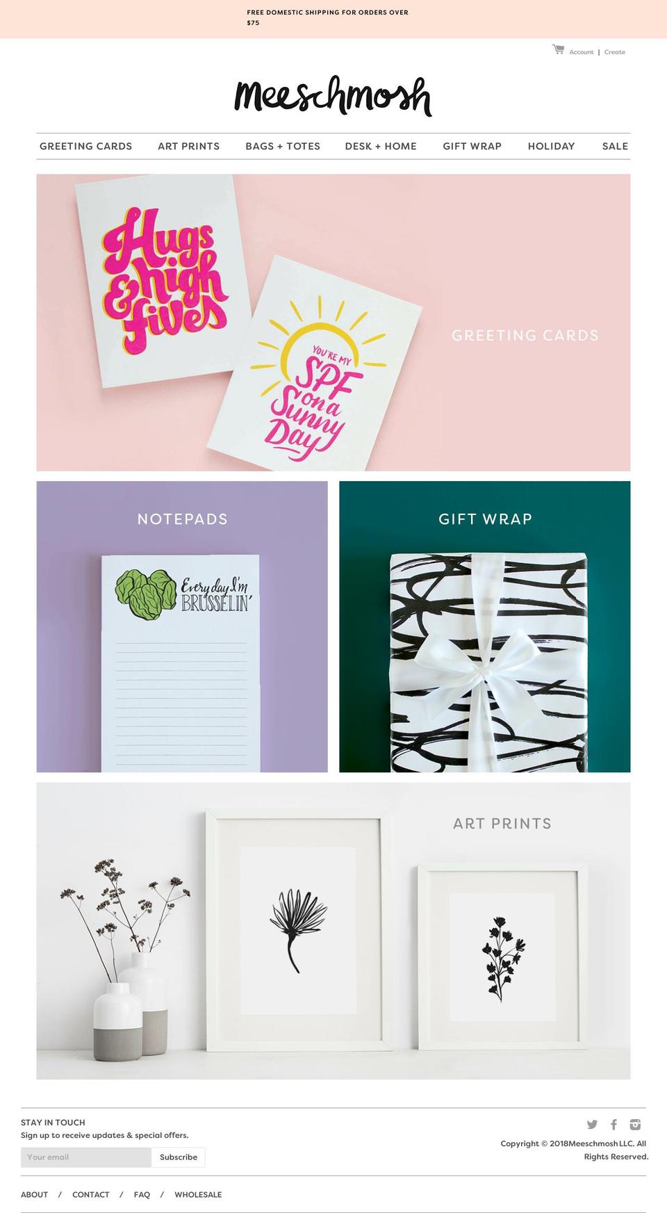 meeschmosh.com — Shopify storefront screenshot