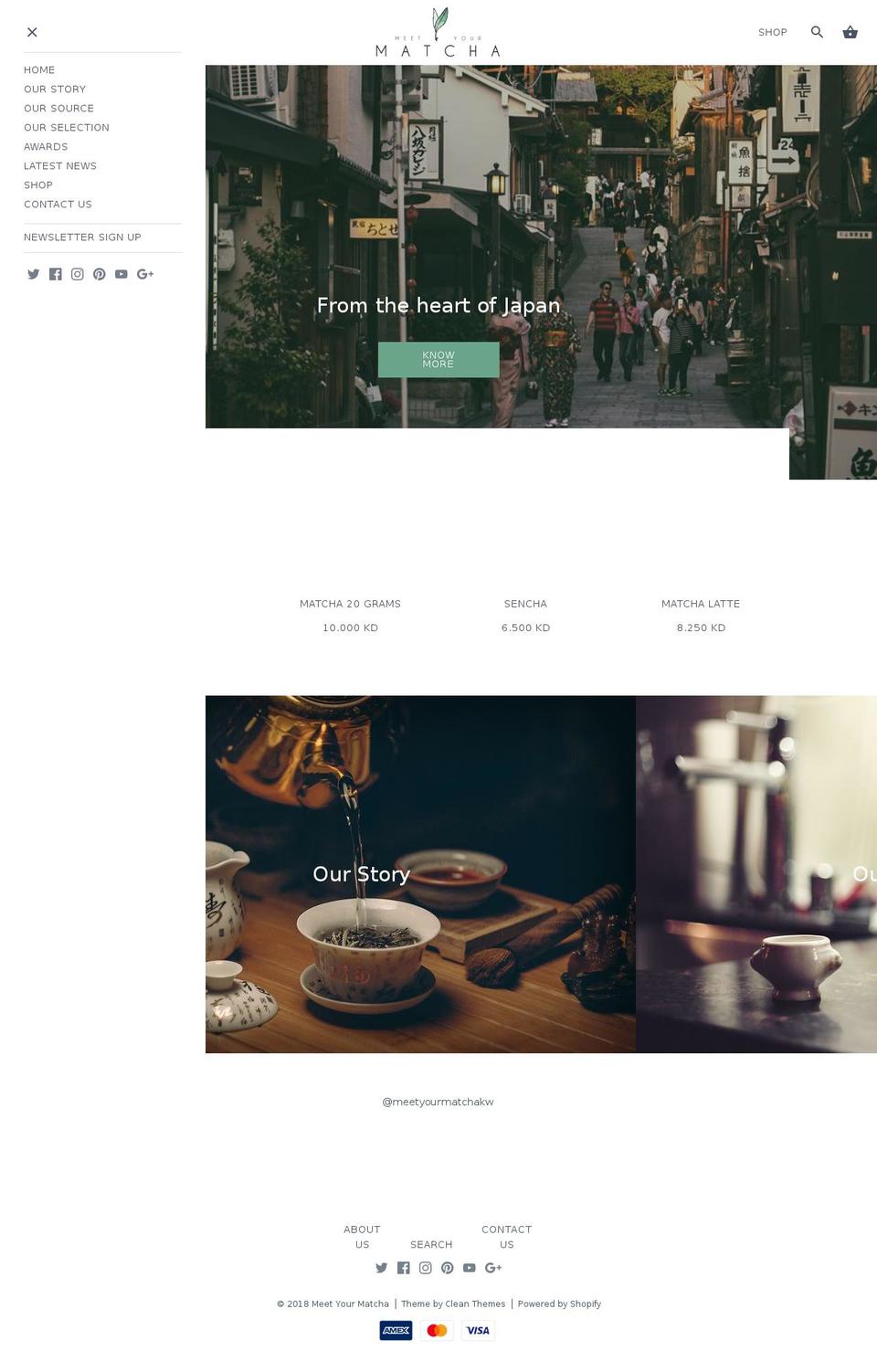 meet-your-matcha.com shopify website screenshot