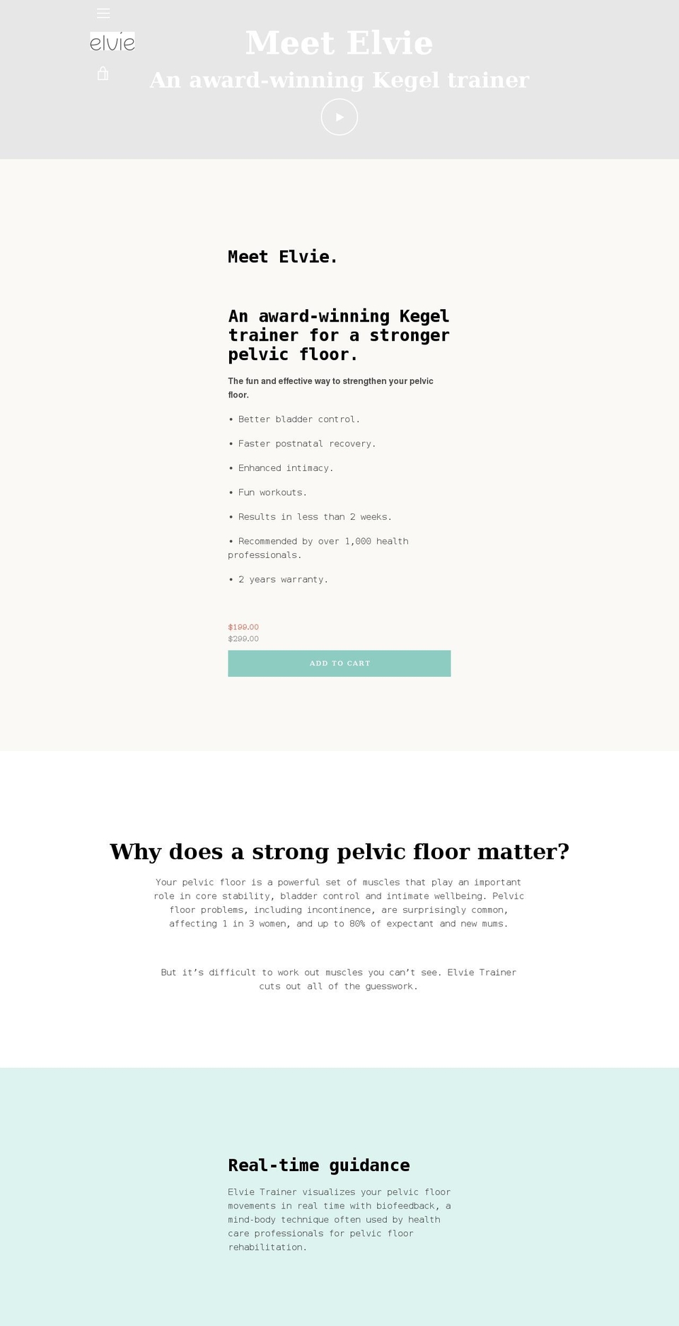 meetelvie.com shopify website screenshot