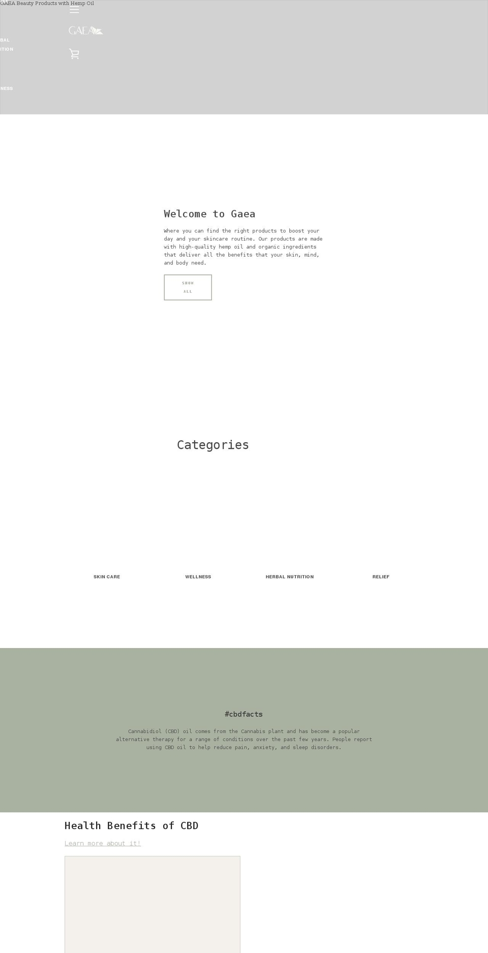 meetgaea.com shopify website screenshot