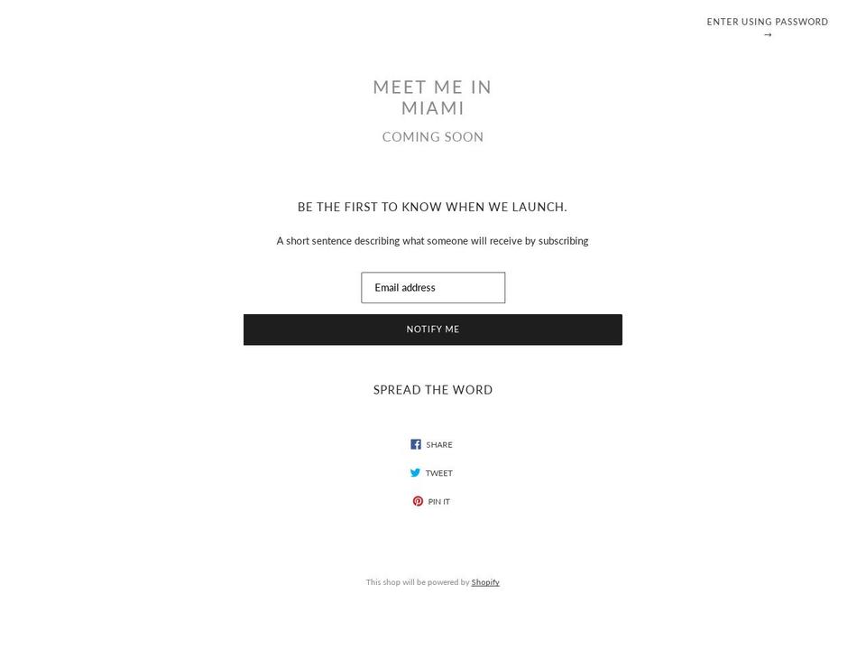meetmeinmiami.com shopify website screenshot