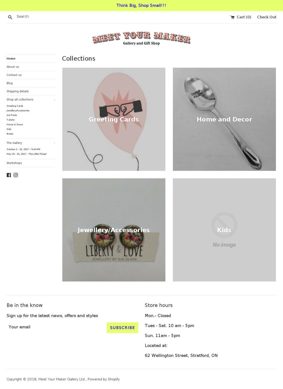meetyourmakergallery.com — Shopify storefront screenshot