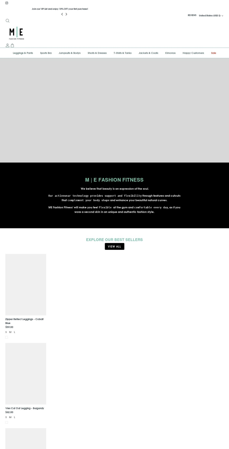 mefashionfitness.com shopify website screenshot