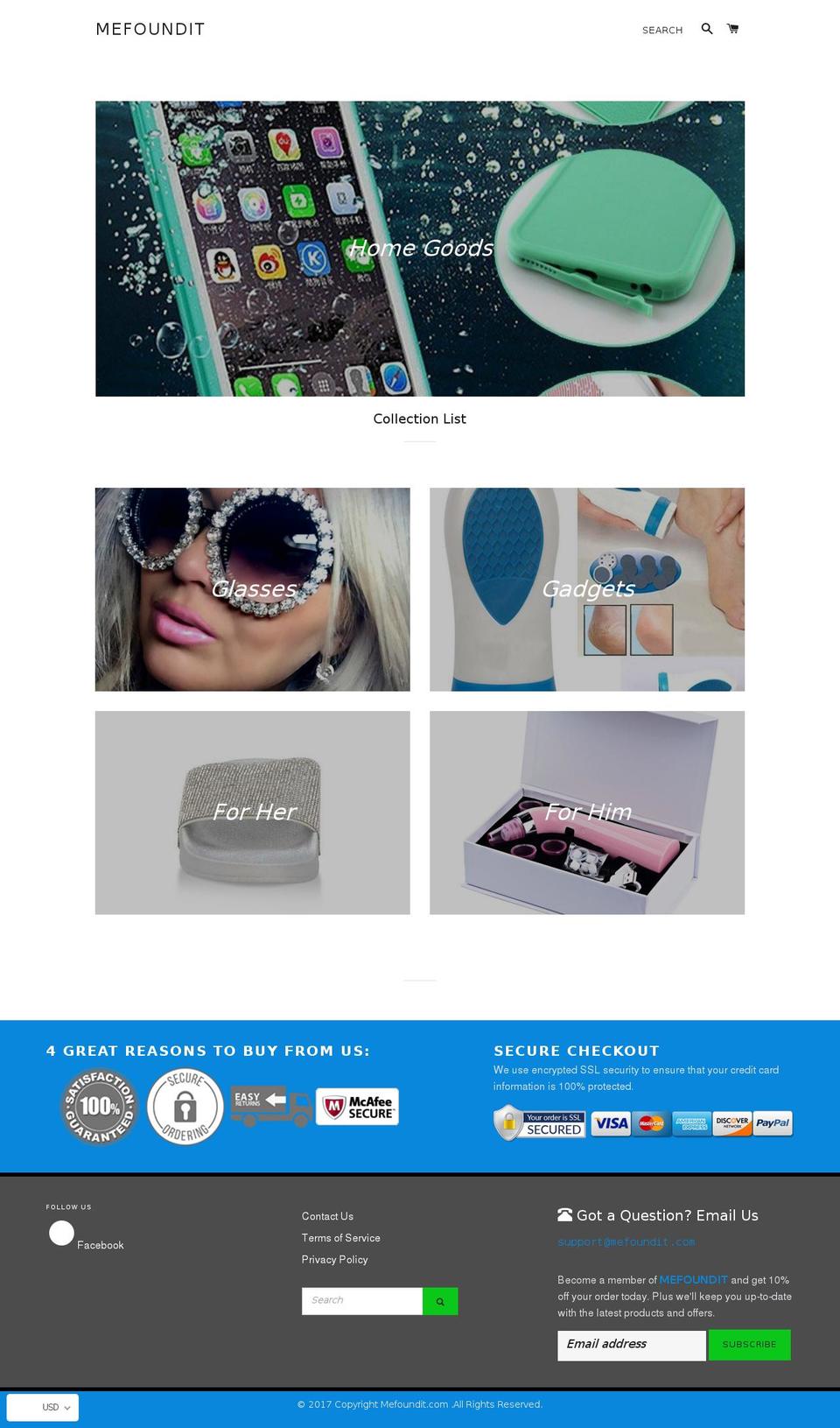 mefoundit.com — Shopify storefront screenshot