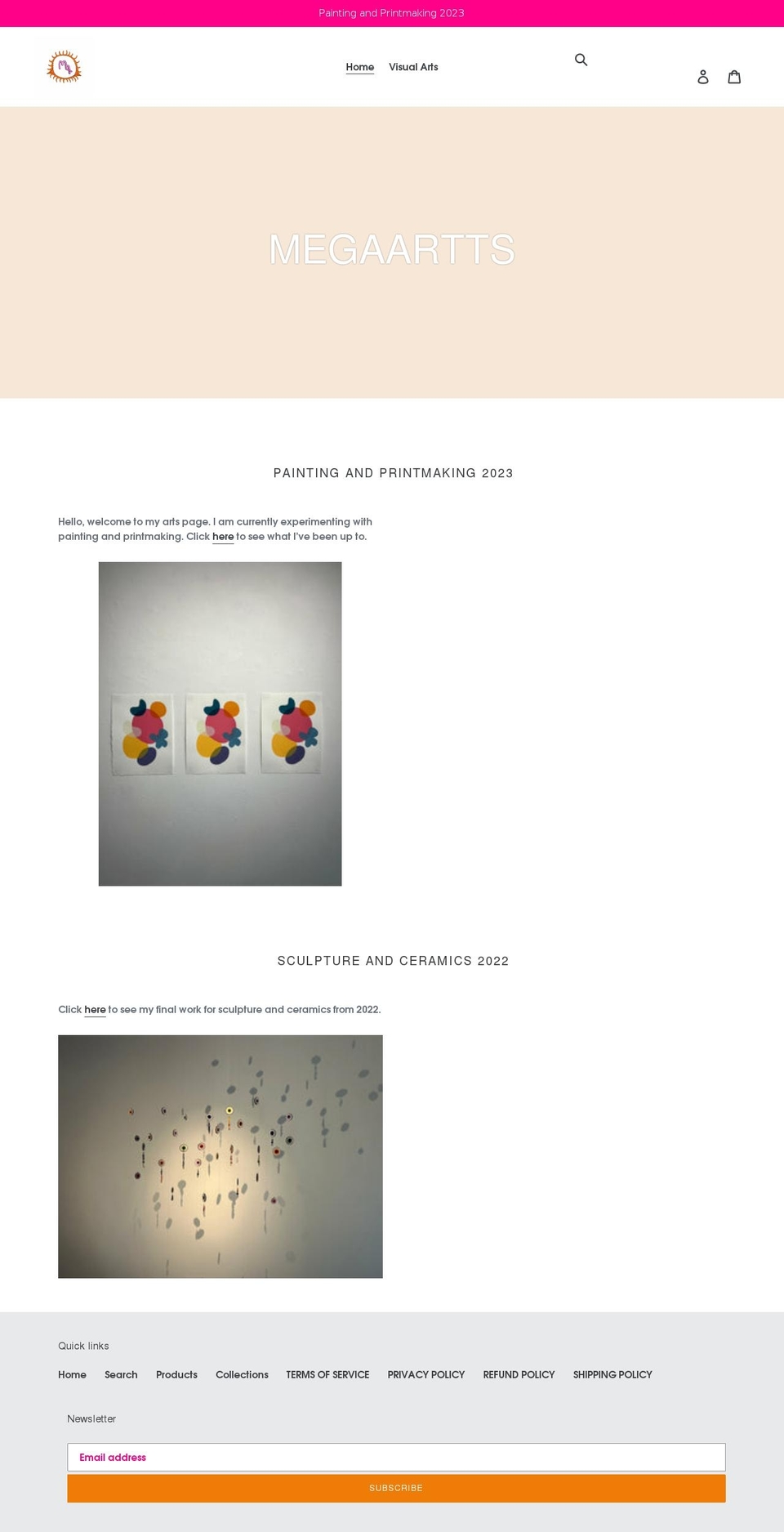 megaartts.com shopify website screenshot