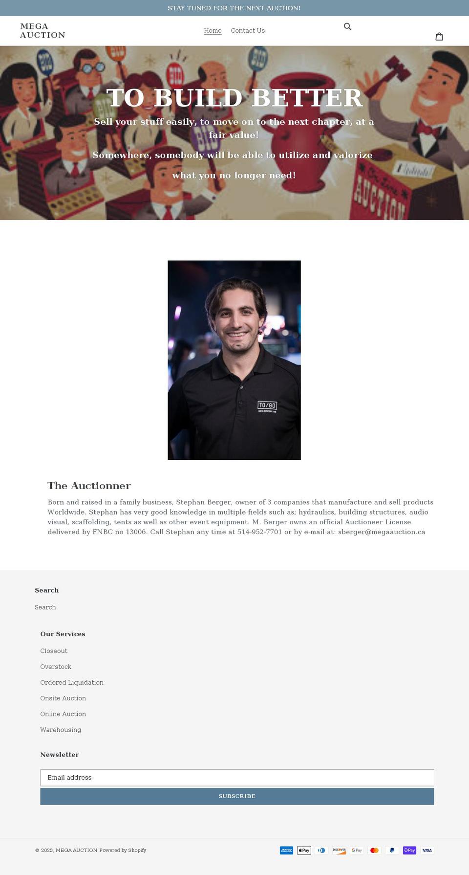 megaauction.ca shopify website screenshot